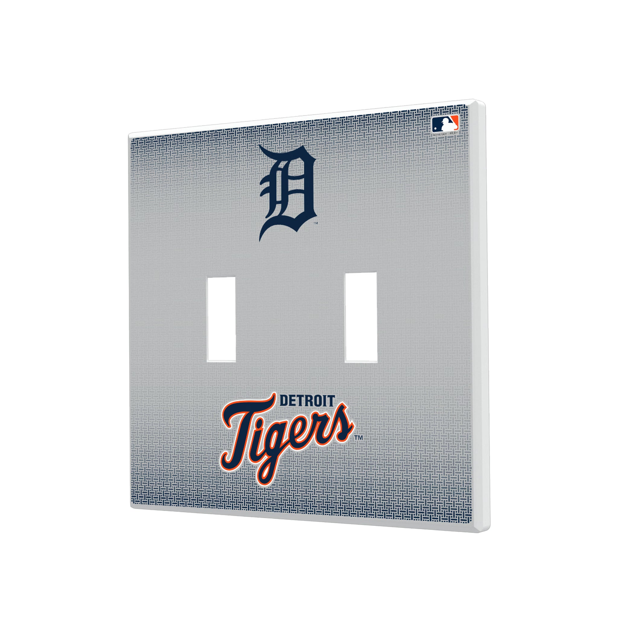 Detroit Tigers Linen Hidden-Screw Light Switch Plate#Style_Double Toggle