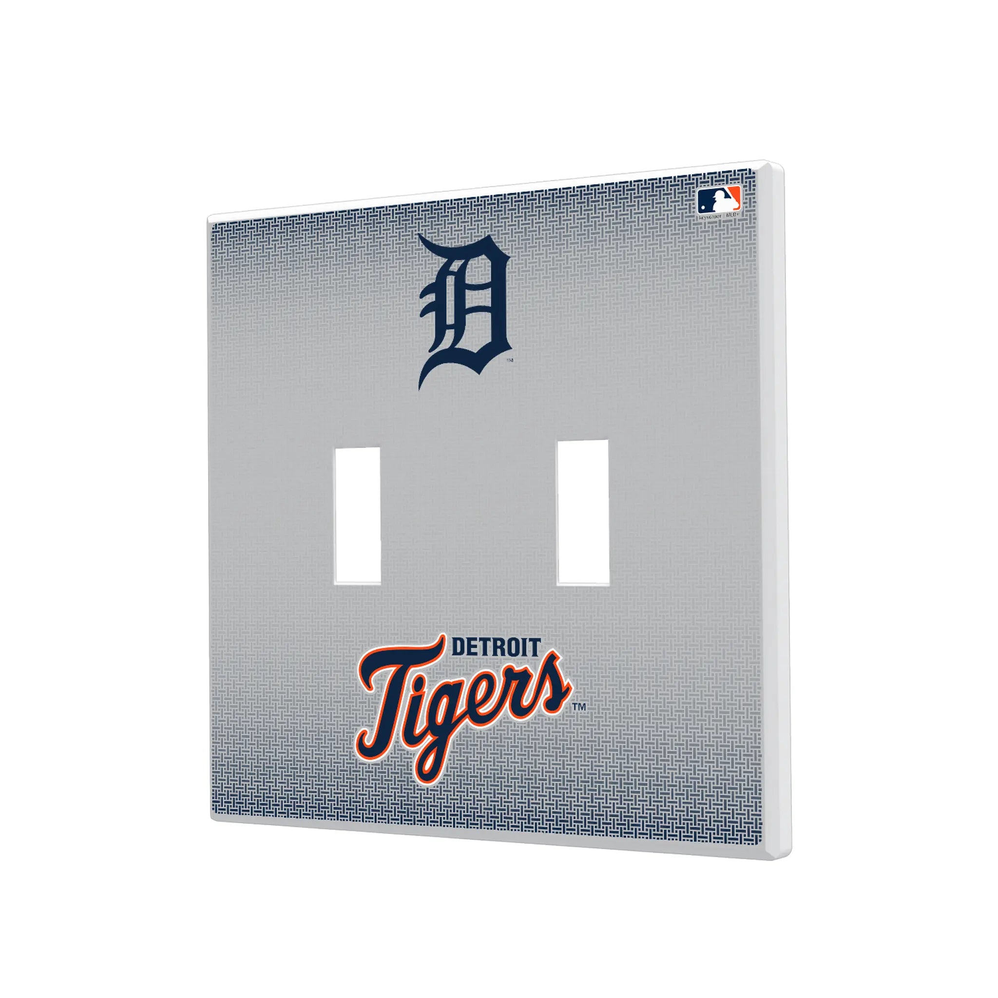 Detroit Tigers Linen Hidden-Screw Light Switch Plate#Style_Double Toggle