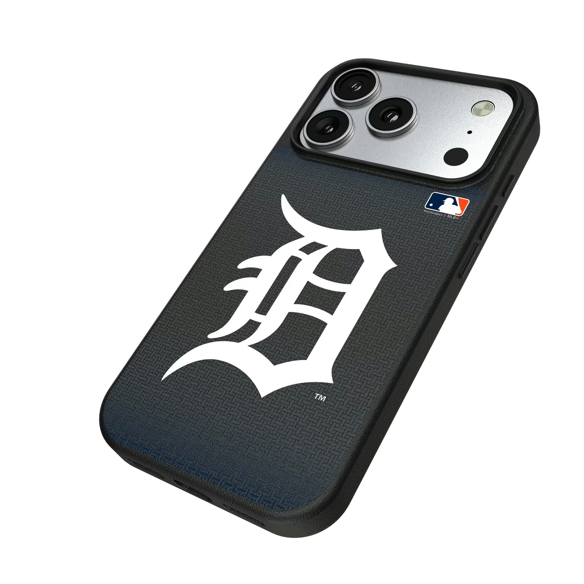 Detroit Tigers Linen iPhone MagSafe Compatible Phone Case for Apple iPhone - Isometric View#Device_iPhone 17 Pro