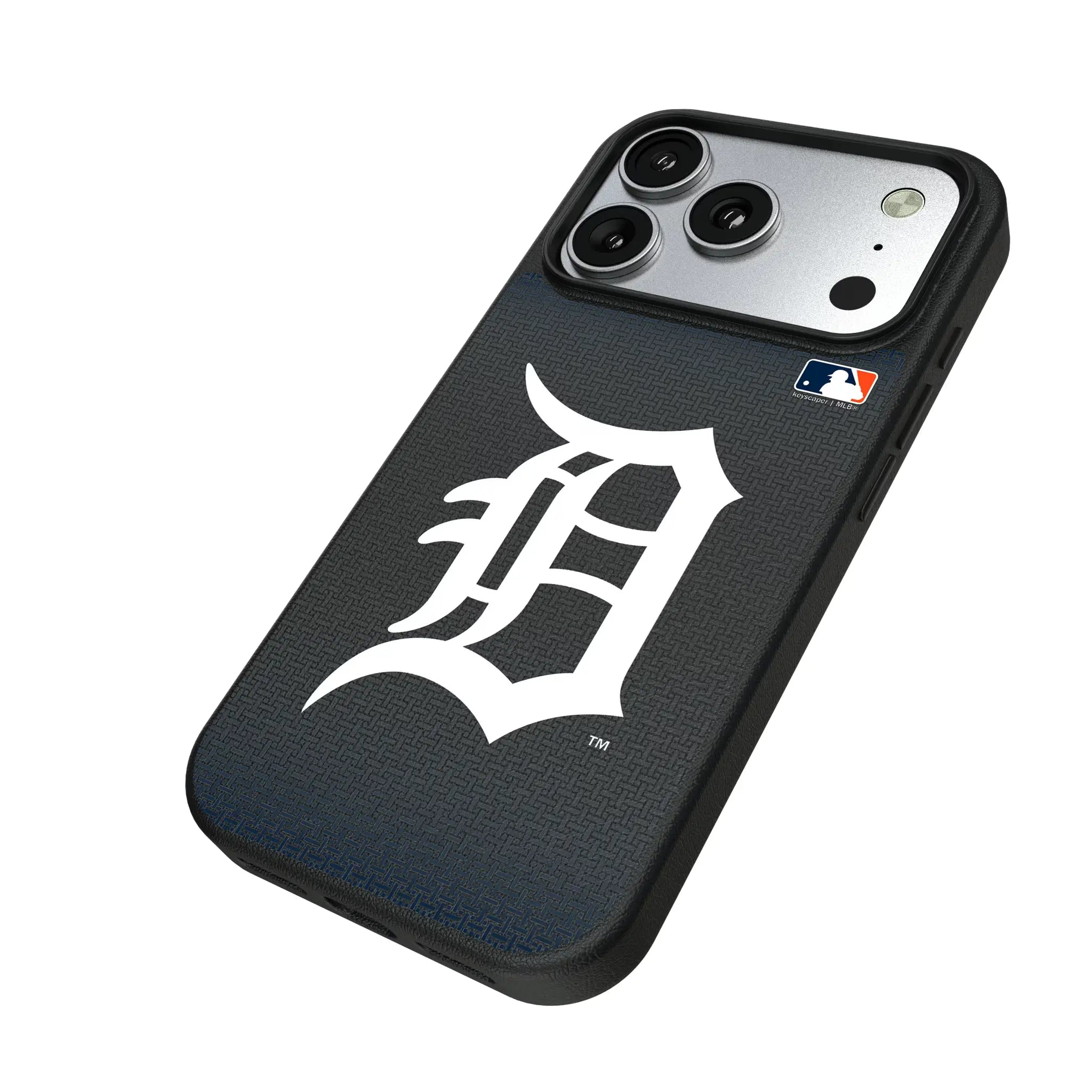 Detroit Tigers Linen iPhone MagSafe Compatible Phone Case for Apple iPhone - Isometric View#Device_iPhone 17 Pro