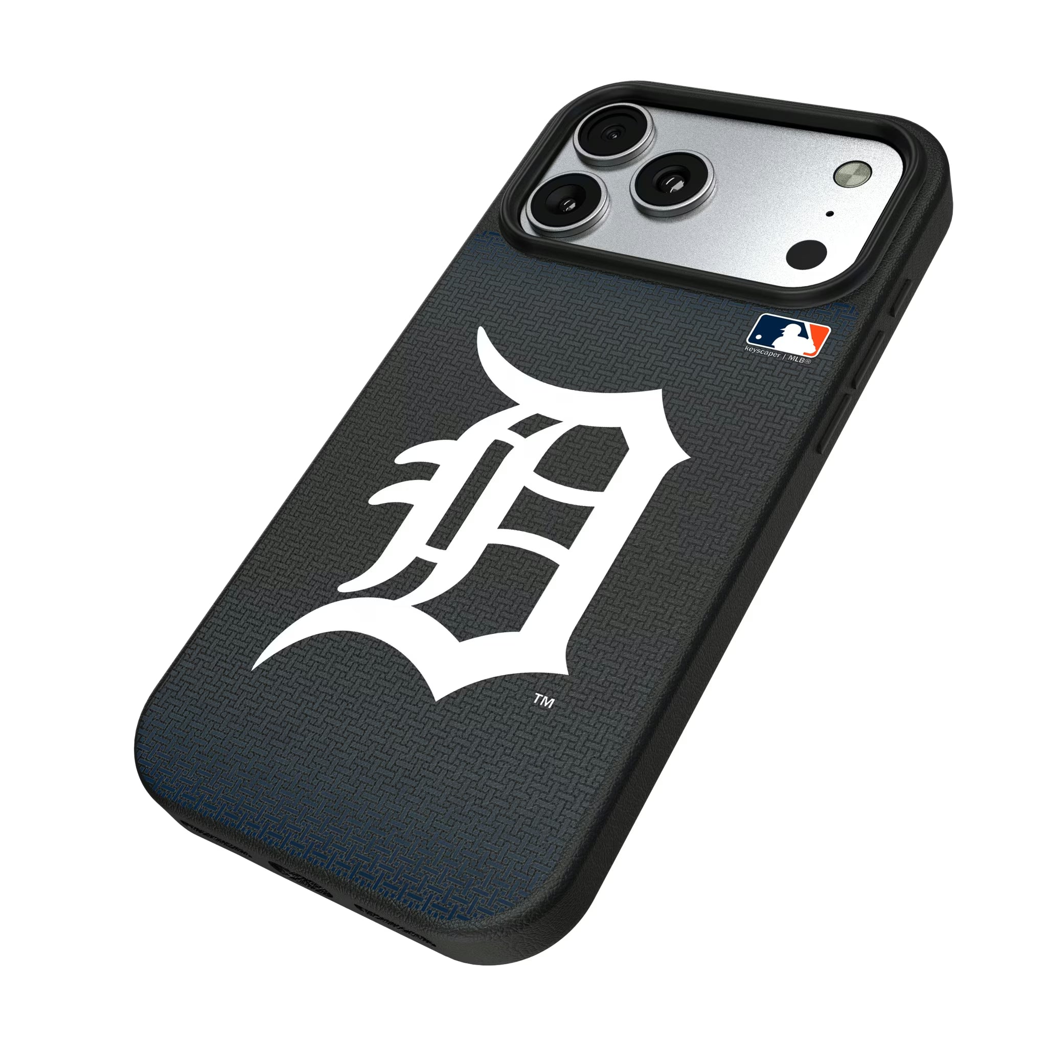 Detroit Tigers Linen iPhone MagSafe Compatible Phone Case for Apple iPhone - Isometric View#Device_iPhone 17 Pro Max