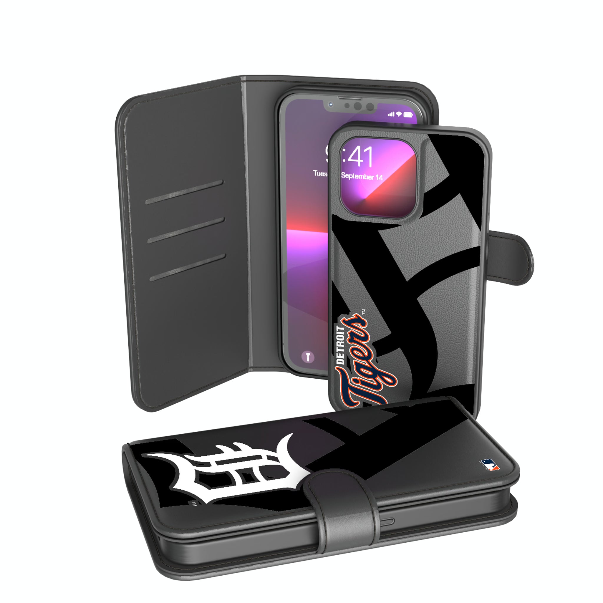 Detroit Tigers Monocolor Tilt iPhone Wallet Phone Case for Apple iPhone
