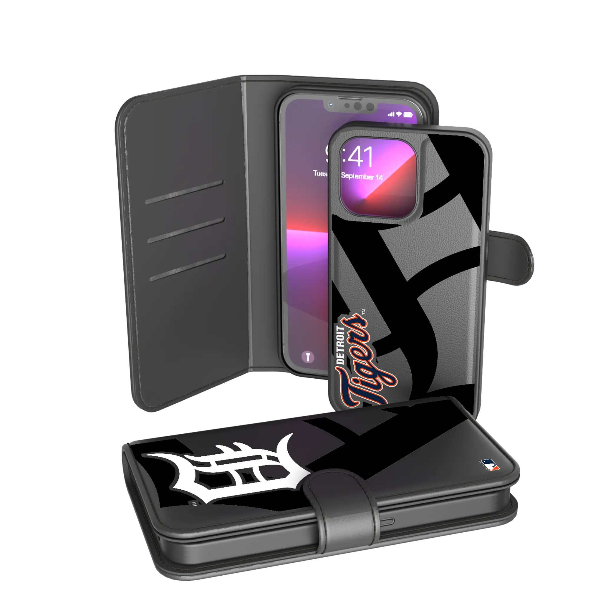 Detroit Tigers Monocolor Tilt iPhone Wallet Phone Case for Apple iPhone