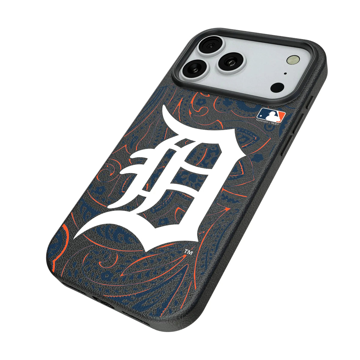 Detroit Tigers Paisley iPhone MagSafe Compatible Phone Case for Apple iPhone - Isometric View#Device_iPhone 18 Pro Max
