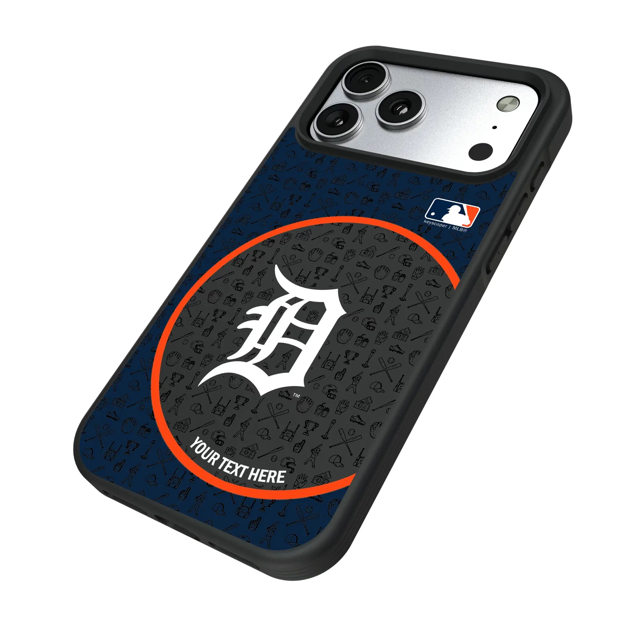 Detroit Tigers Personalized Circle iPhone Bump Phone Case for Apple iPhone - Isometric View#Device_iPhone 17 Pro Max