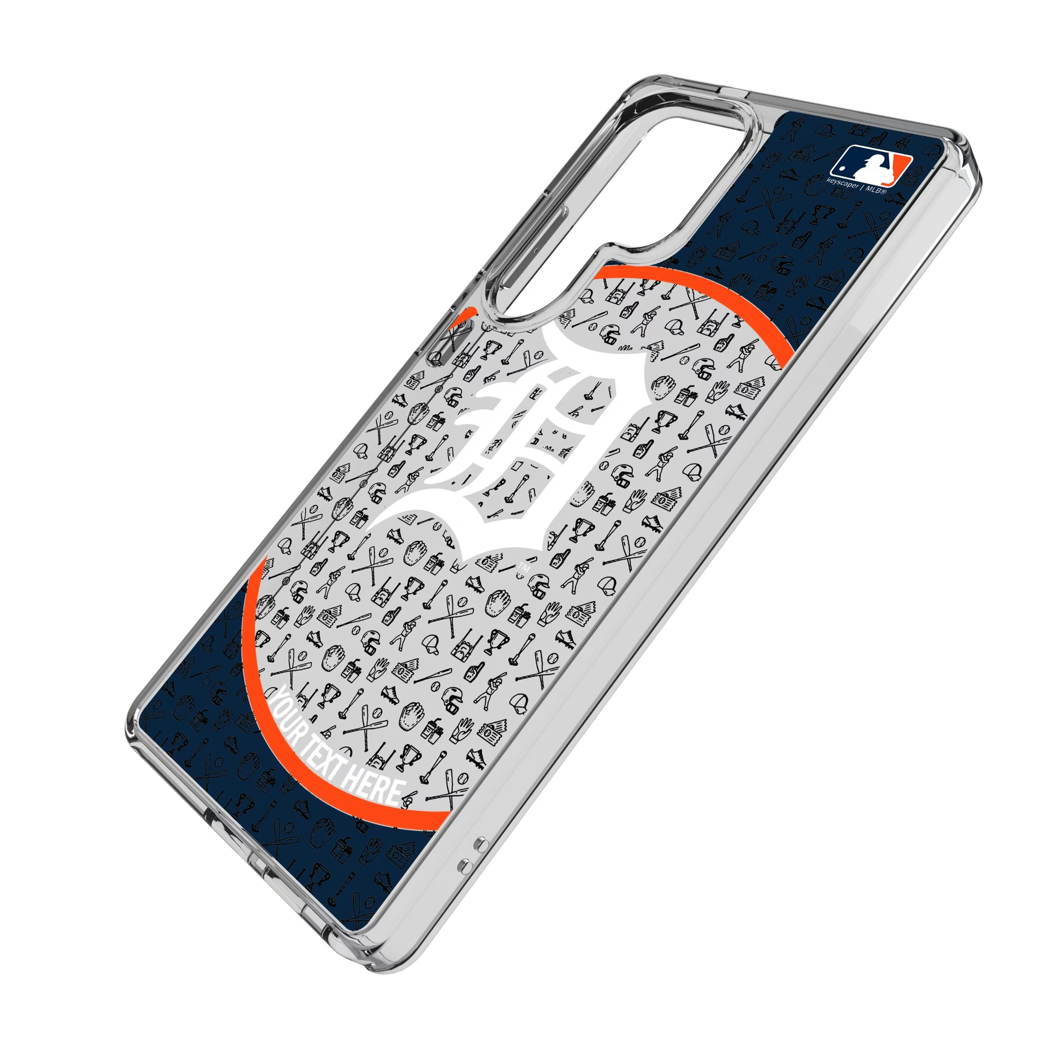 Detroit Tigers Personalized Circle Galaxy Clear Phone Case for Samsung Galaxy - Isometric View