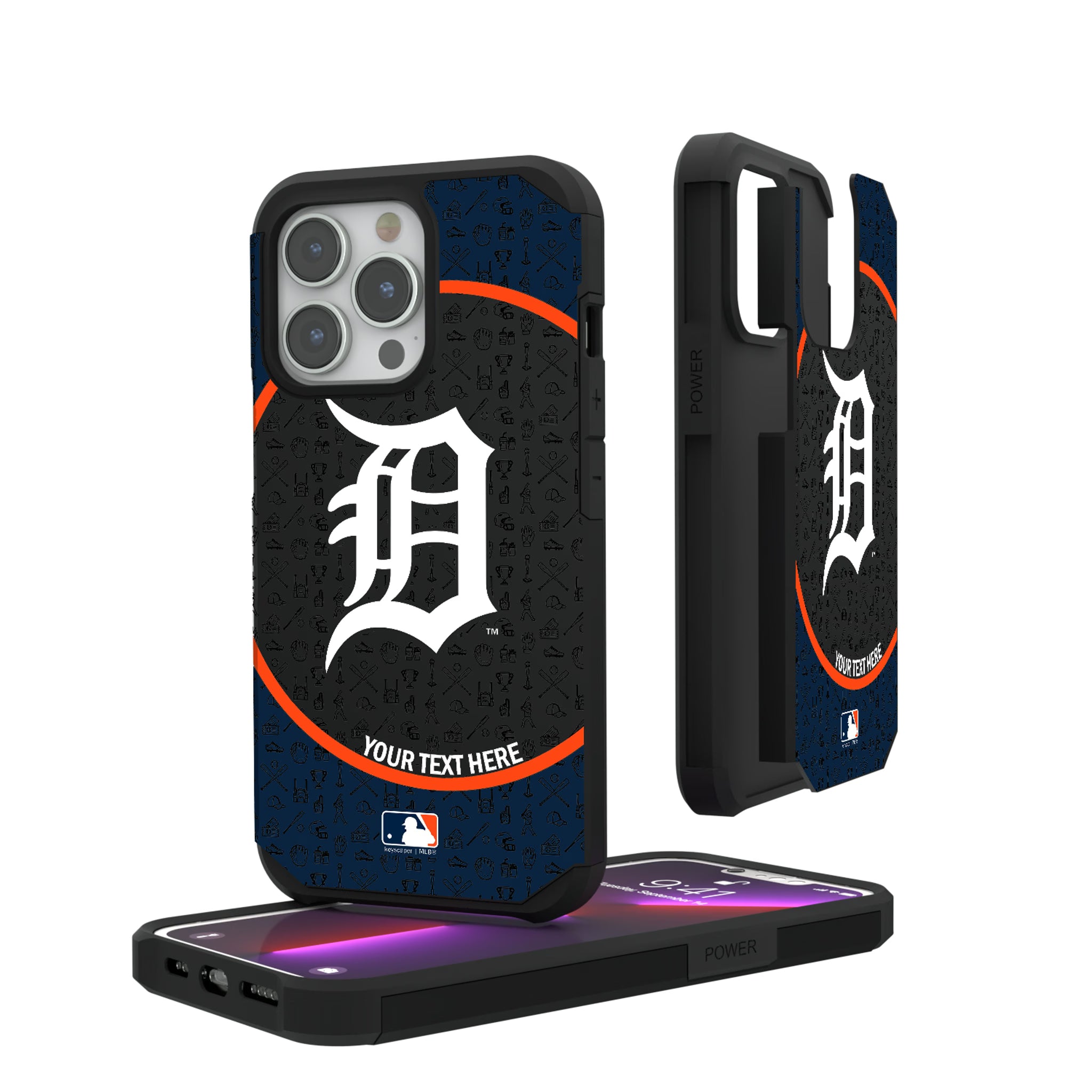 Detroit Tigers Personalized Circle iPhone Rugged Phone Case for Apple iPhone