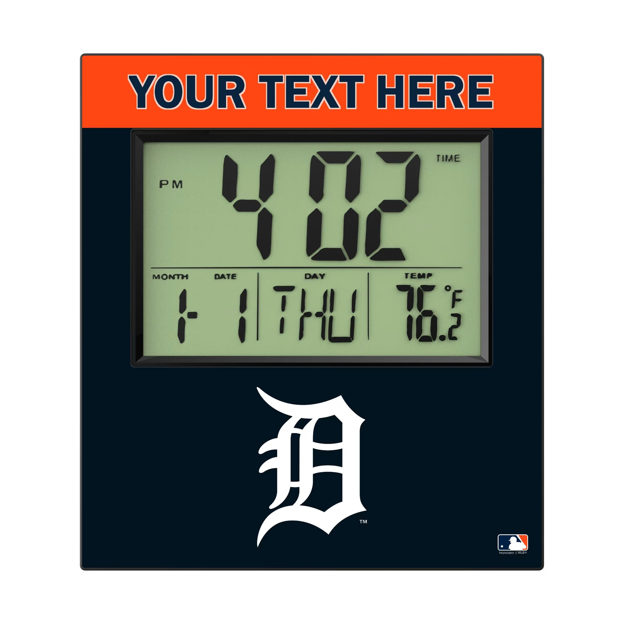 Detroit Tigers Personalized Color Block Wall Clock