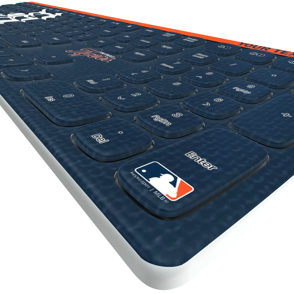 Detroit Tigers Personalized Endzone Solid KKB605 Curved Wireless Keyboard - Detail
