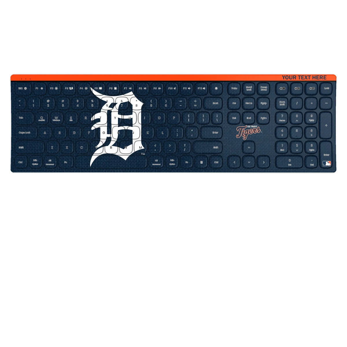 Detroit Tigers Personalized Endzone Solid KKB605 Curved Wireless Keyboard