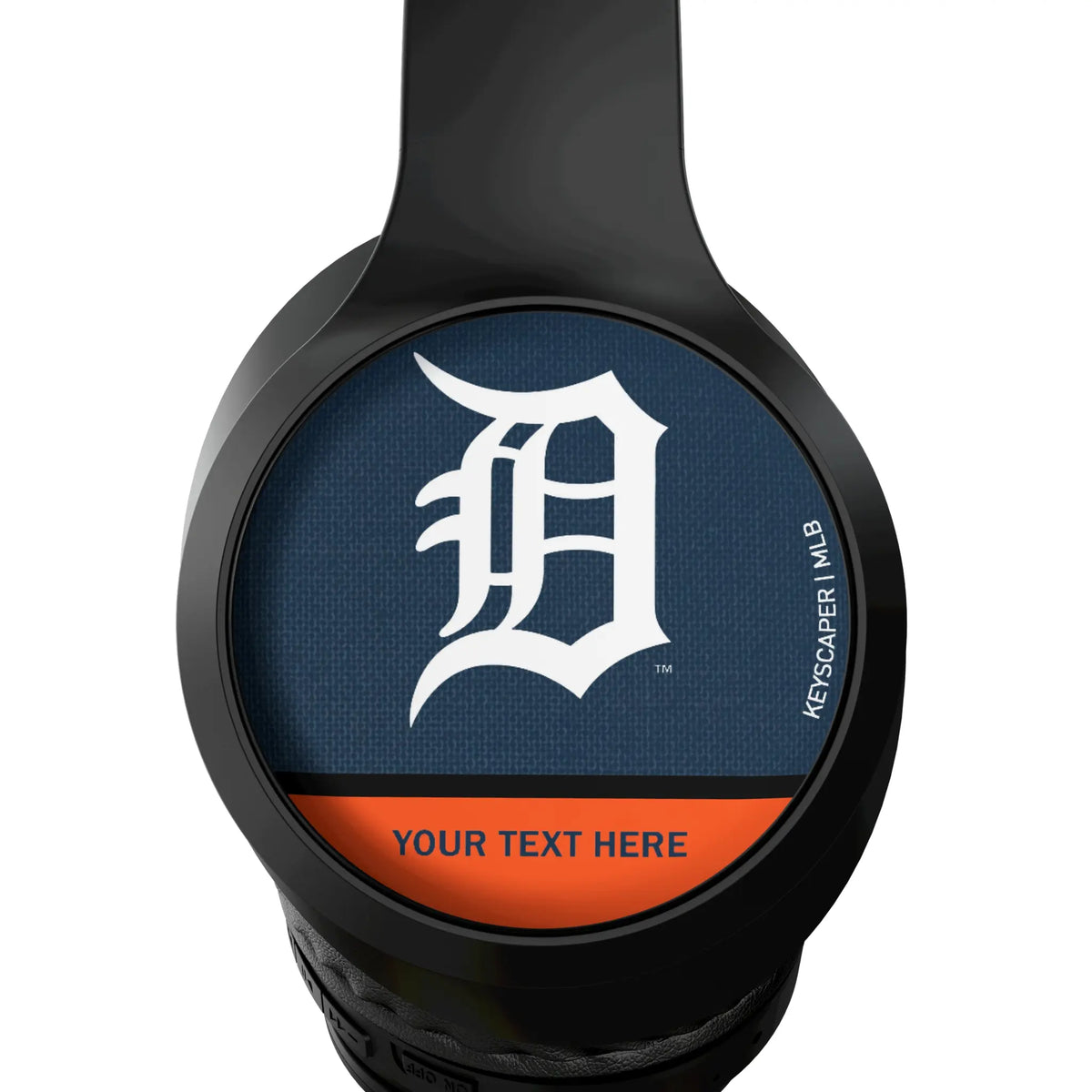 Detroit Tigers Personalized Endzone Solid Wireless Over-Ear Headphones With Case - Detail