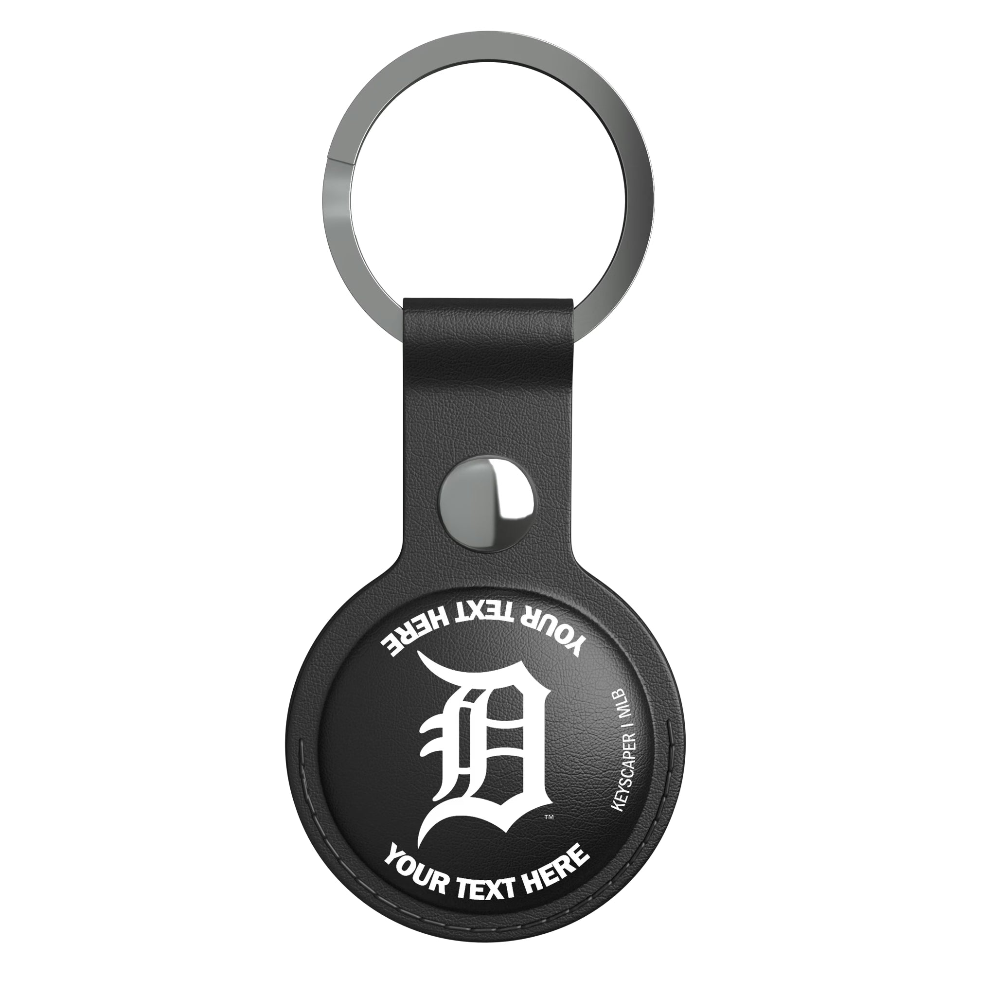 Detroit Tigers Personalized Insignia AirTag Black Airtag Holder