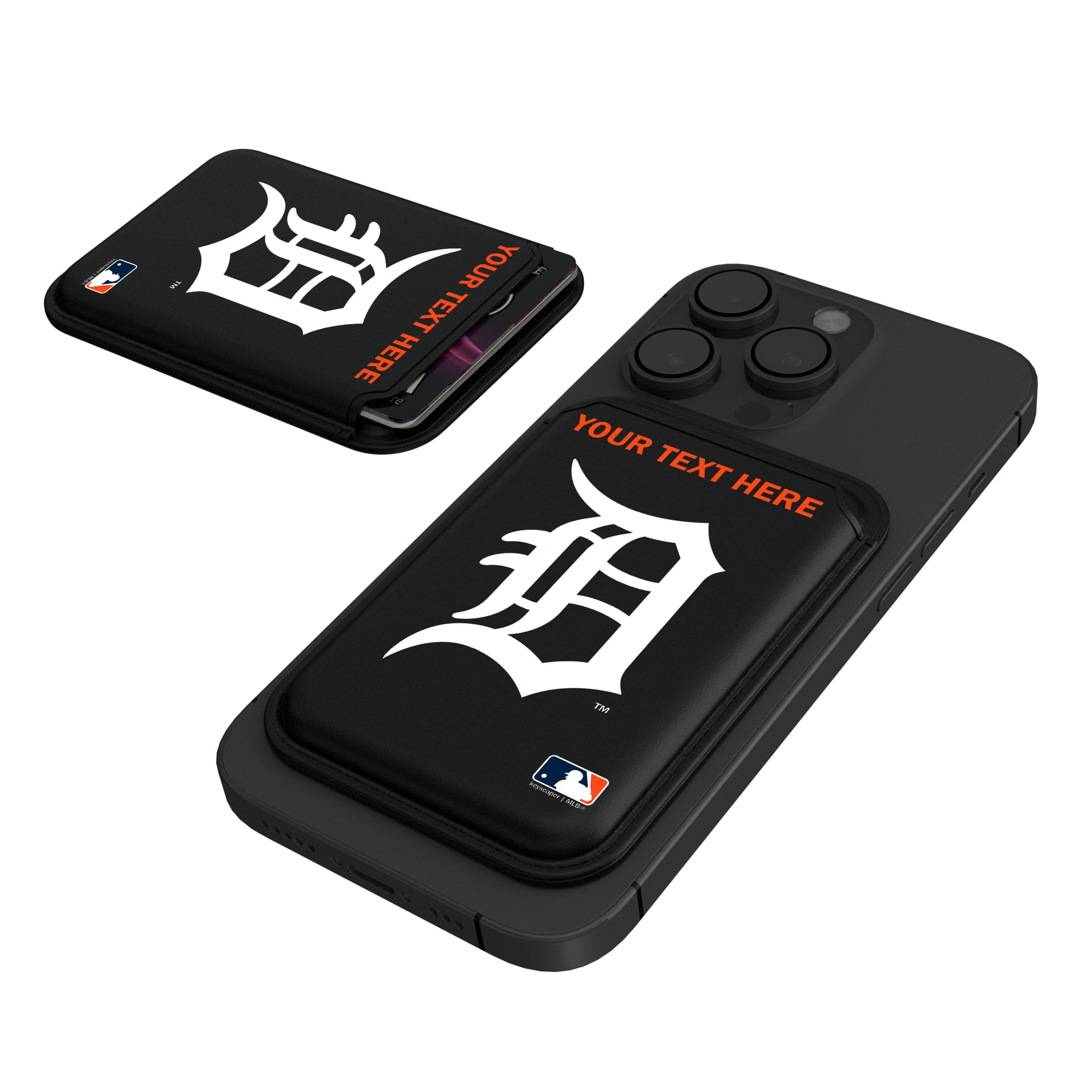 Detroit Tigers Personalized Insignia Black Magnetic Credit Card Wallet