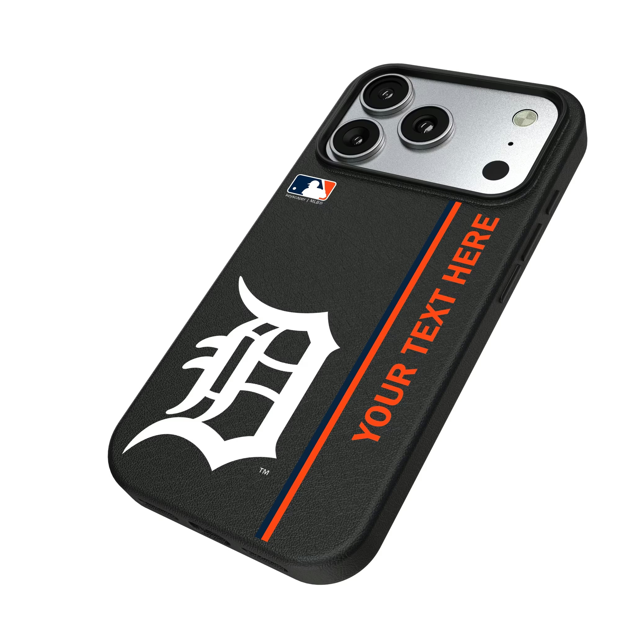 Detroit Tigers Personalized Sidebard iPhone MagSafe Compatible Phone Case for Apple iPhone - Isometric View#Device_iPhone 17 Pro