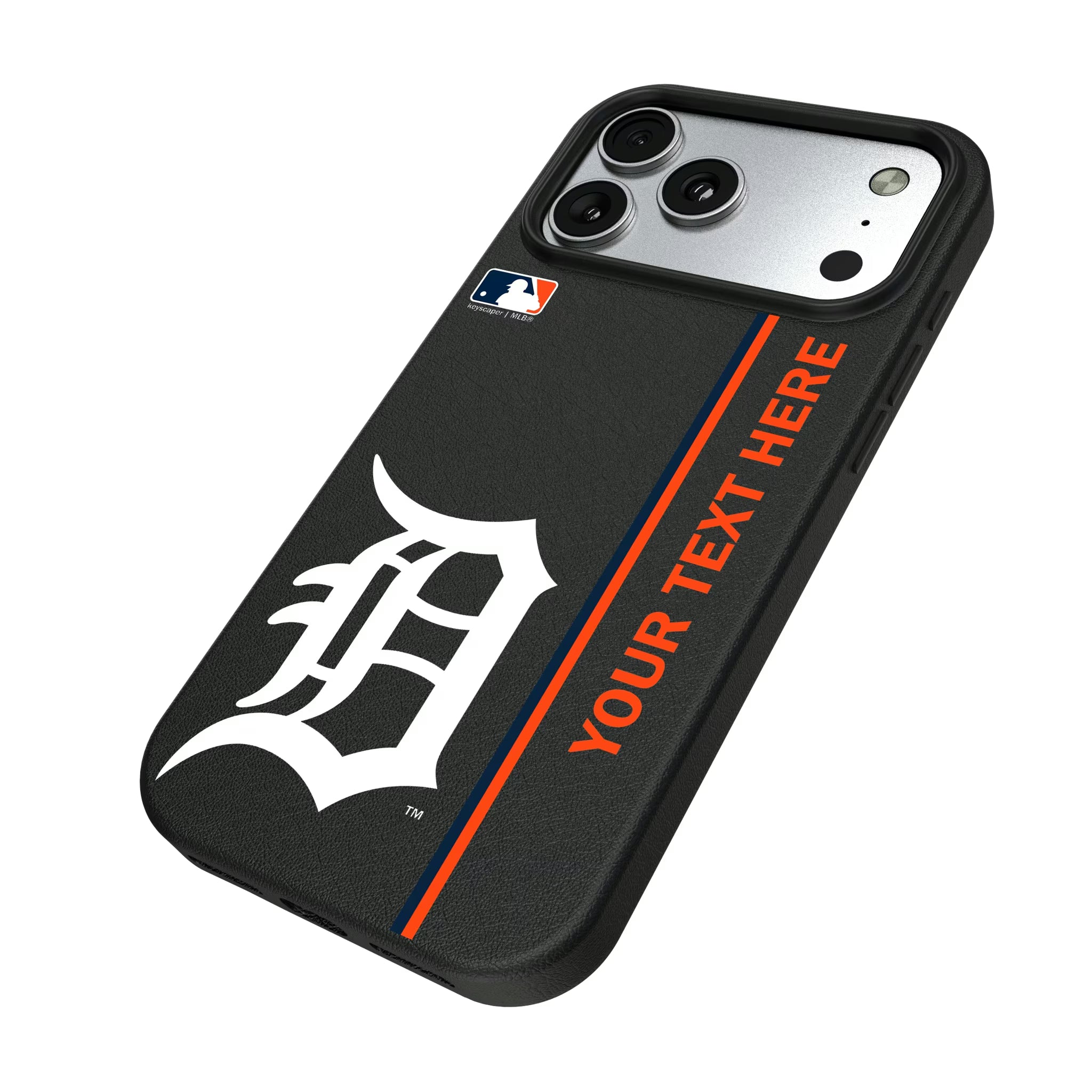 Detroit Tigers Personalized Sidebard iPhone MagSafe Compatible Phone Case for Apple iPhone - Isometric View#Device_iPhone 17 Pro Max