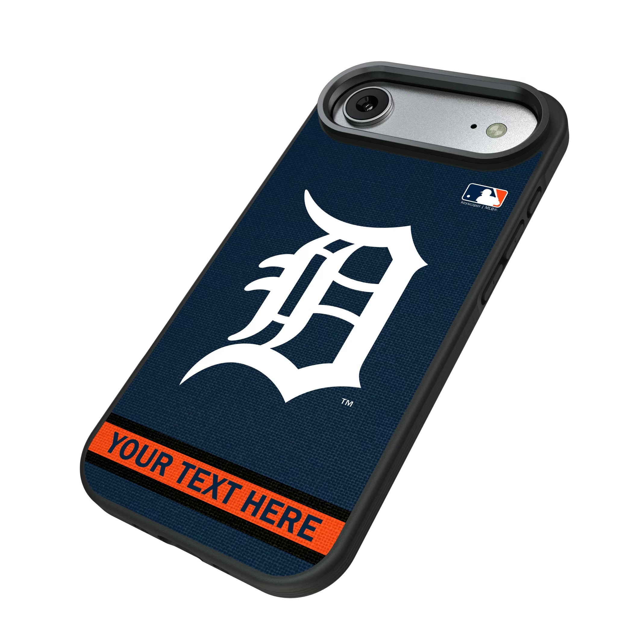 Detroit Tigers Personalized Stripe iPhone Bump Phone Case for Apple iPhone - Isometric View#Device_iPhone Air