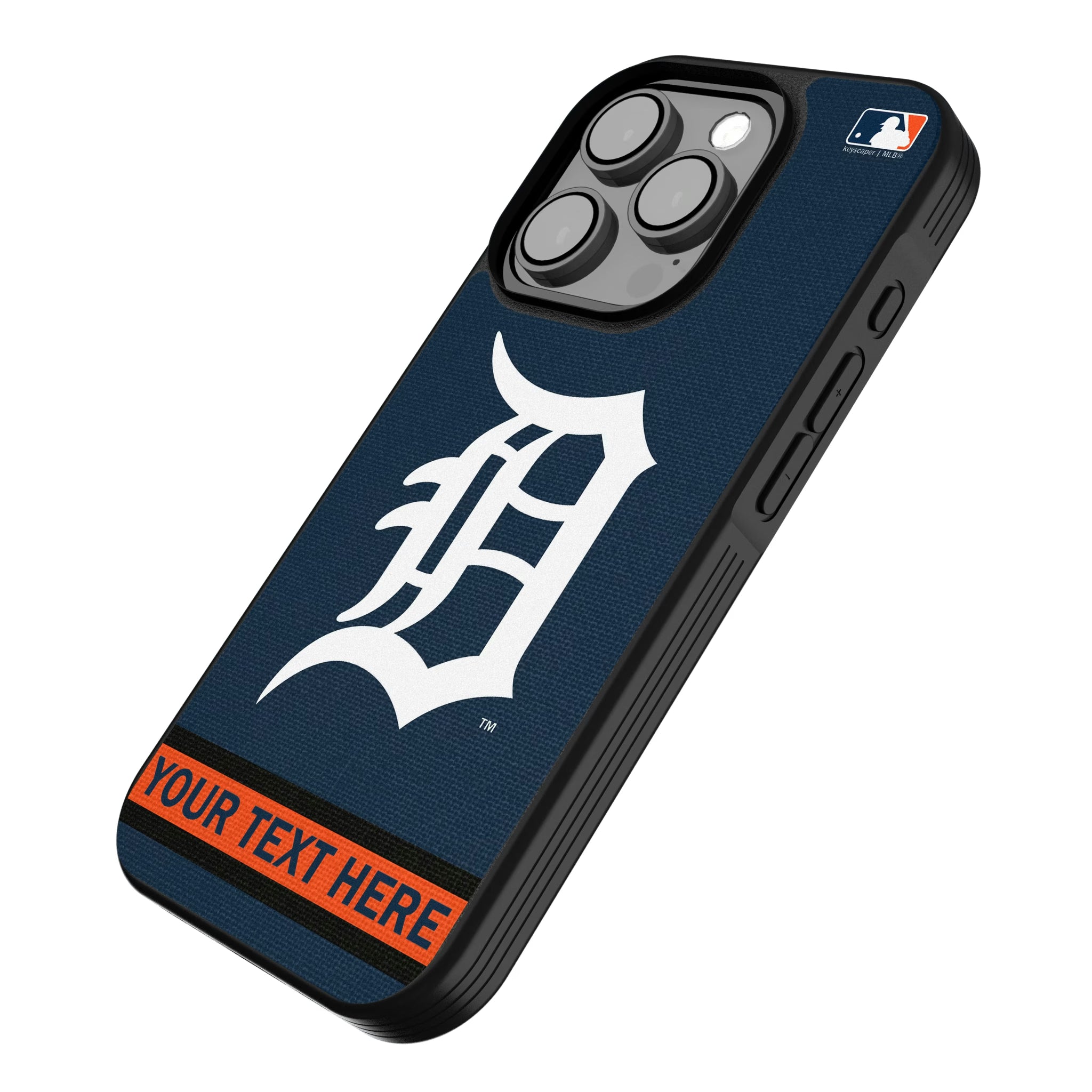 Detroit Tigers Personalized Stripe iPhone Bump Phone Case for Apple iPhone - Isometric View