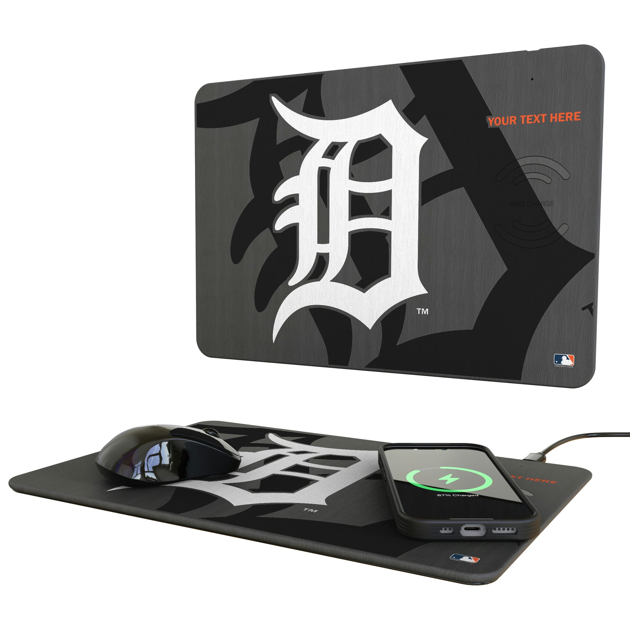 Detroit Tigers Personalized Tilt 15-Watt Wireless Charger and Mouse Pad