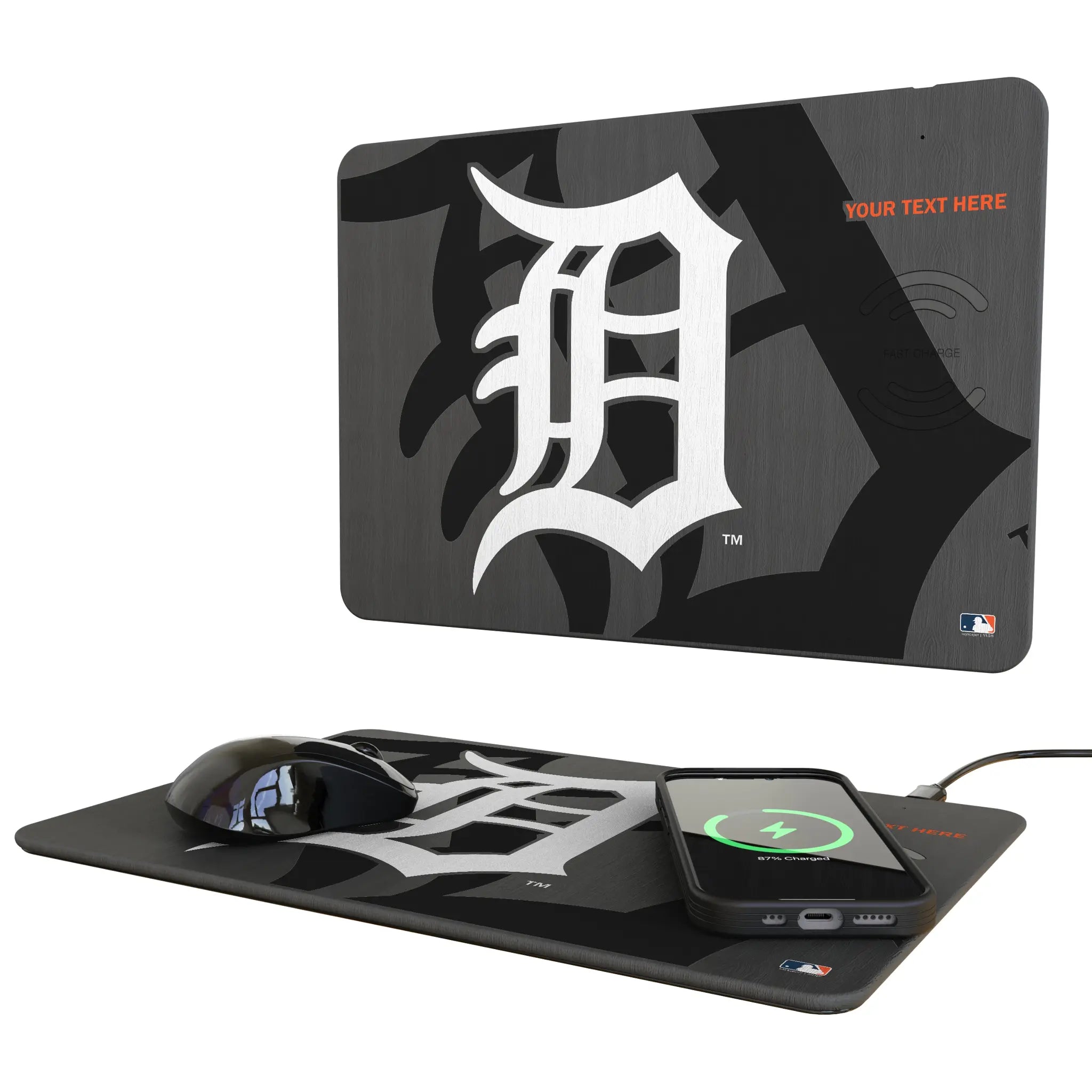 Detroit Tigers Personalized Tilt 15-Watt Wireless Charger and Mouse Pad