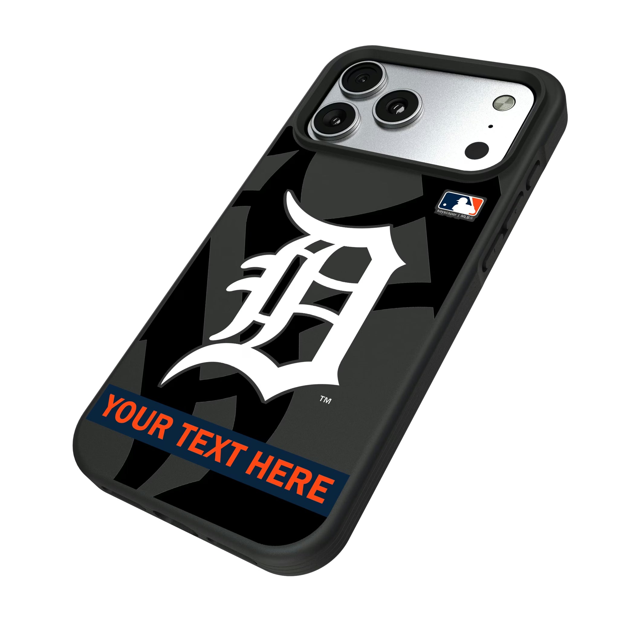 Detroit Tigers Personalized Tilt iPhone Bump Phone Case for Apple iPhone - Isometric View#Device_iPhone 17 Pro Max