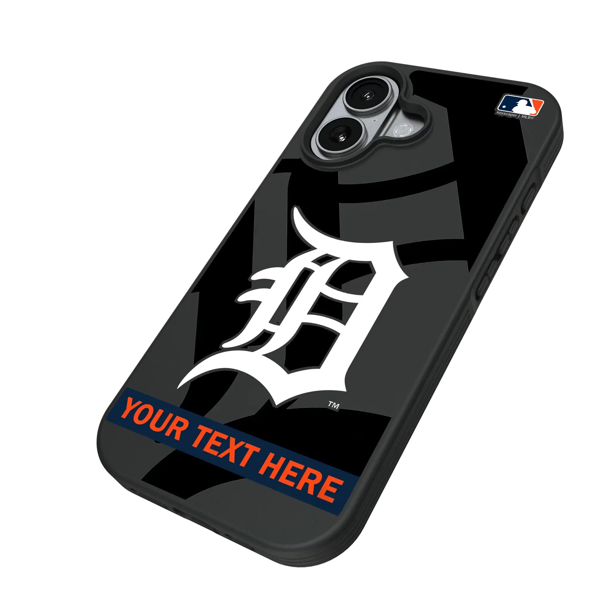 Detroit Tigers Personalized Tilt iPhone Bump Phone Case for Apple iPhone - Isometric View#Device_iPhone 17
