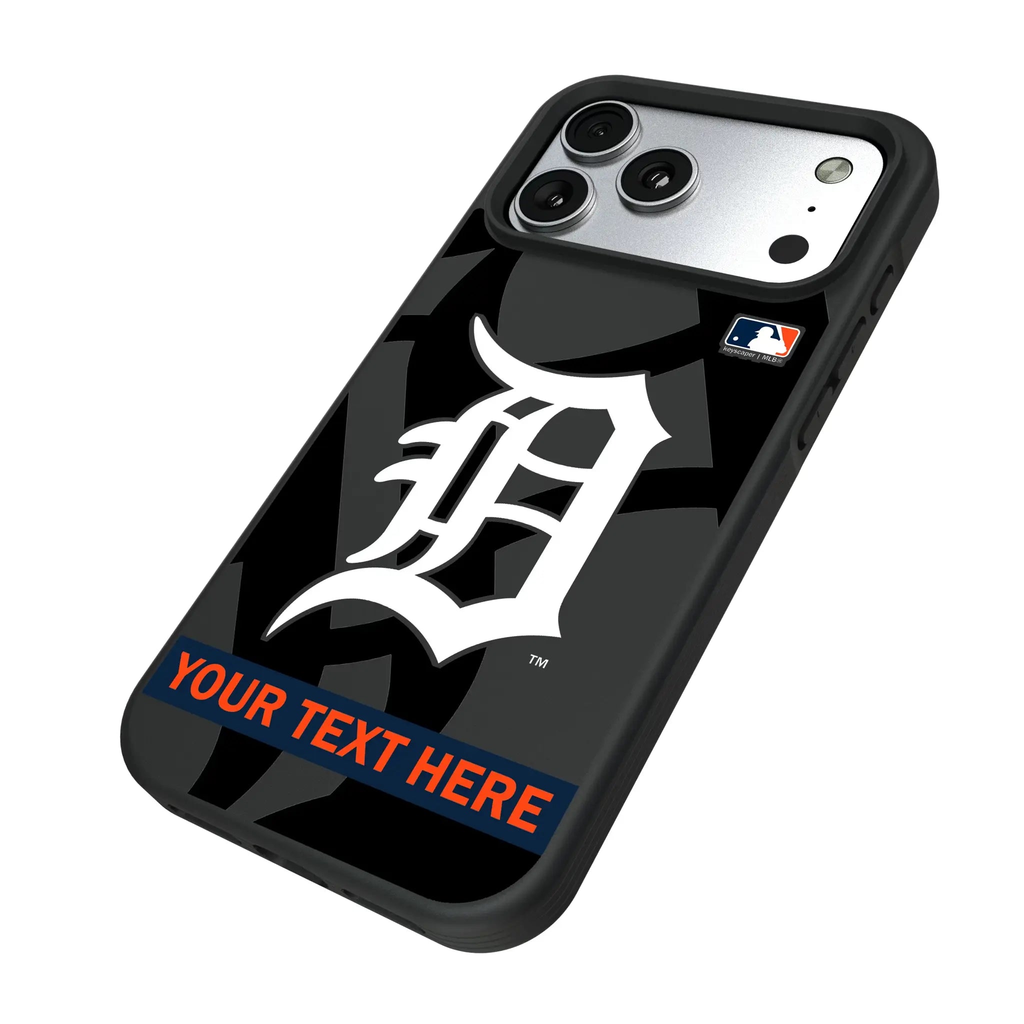 Detroit Tigers Personalized Tilt iPhone Bump Phone Case for Apple iPhone - Isometric View#Device_iPhone 17 Pro Max