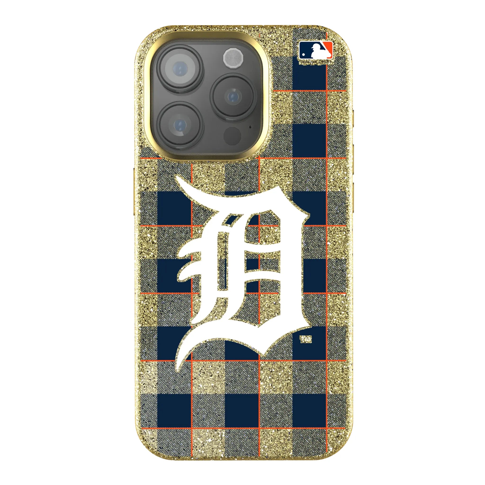 Detroit Tigers Plaid iPhone Bling Phone Case for Apple iPhone