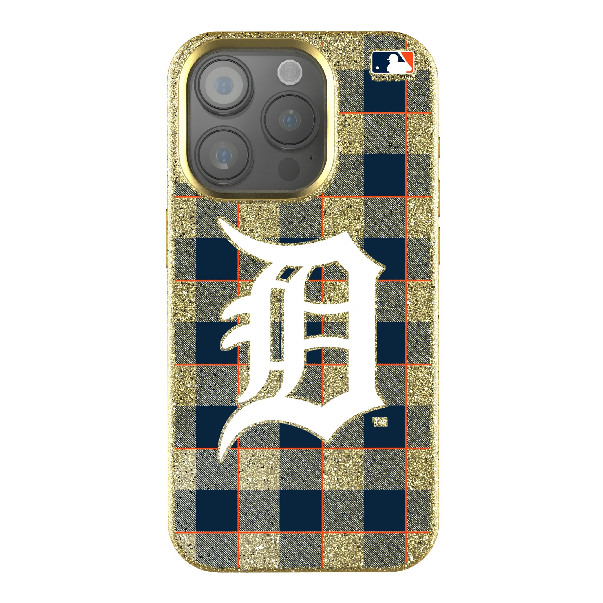 Detroit Tigers Plaid iPhone Bling Phone Case for Apple iPhone
