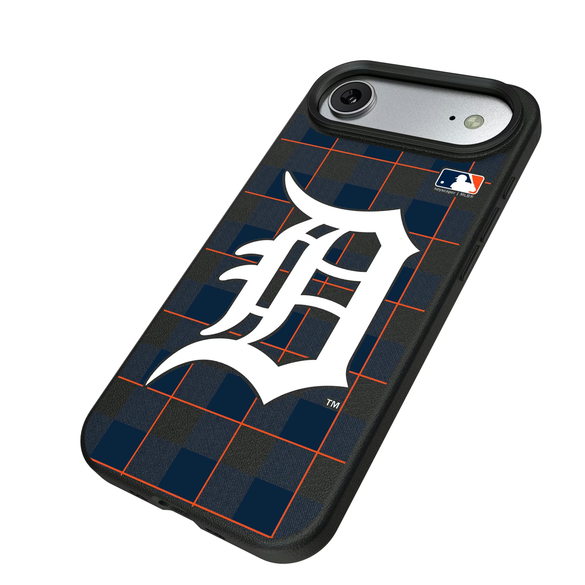 Detroit Tigers Plaid iPhone MagSafe Compatible Phone Case for Apple iPhone - Isometric View#Device_iPhone Air