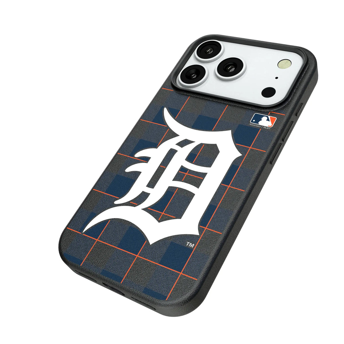 Detroit Tigers Plaid iPhone MagSafe Compatible Phone Case for Apple iPhone - Isometric View#Device_iPhone 18 Pro