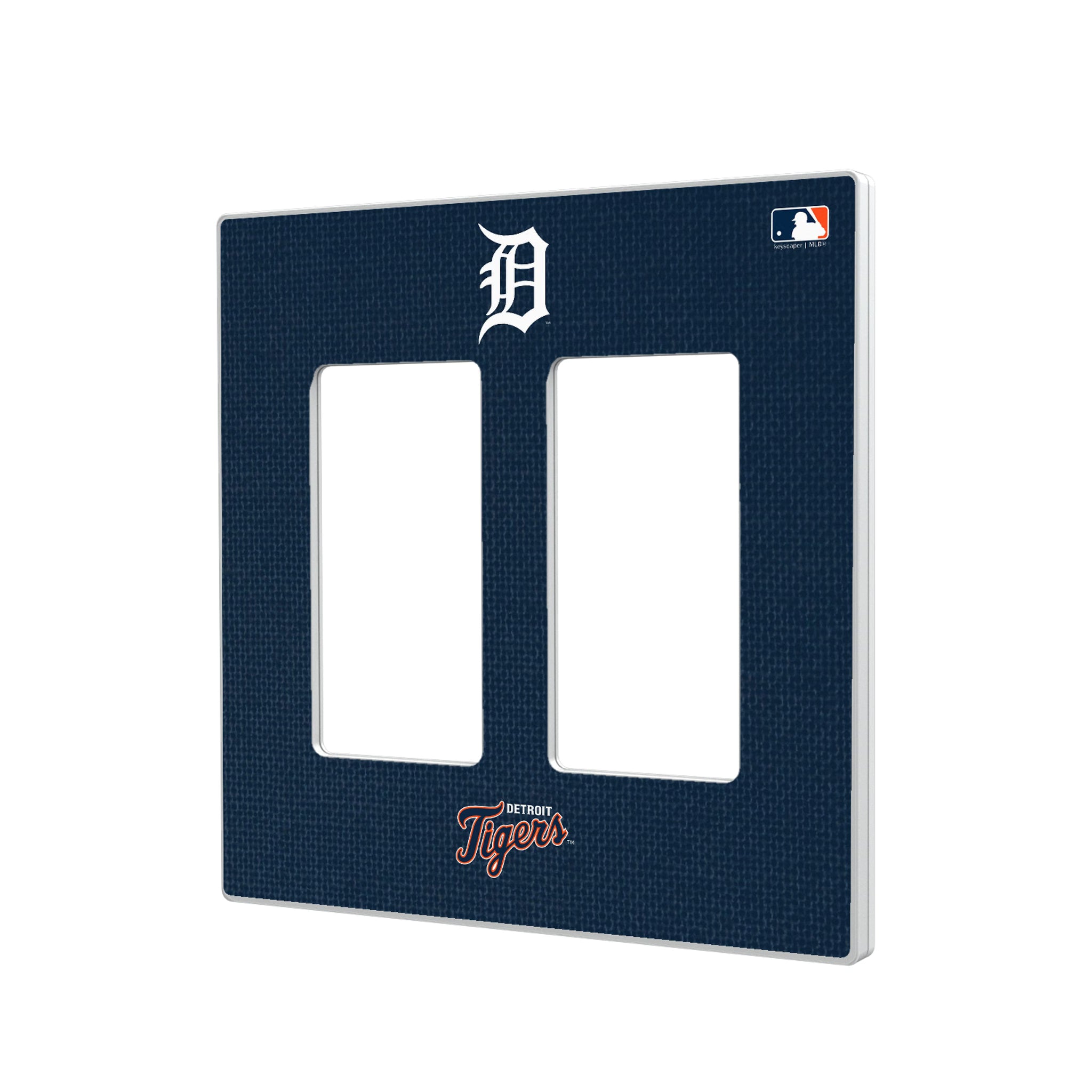Detroit Tigers Solid Hidden-Screw Light Switch Plate#Style_Double Rocker