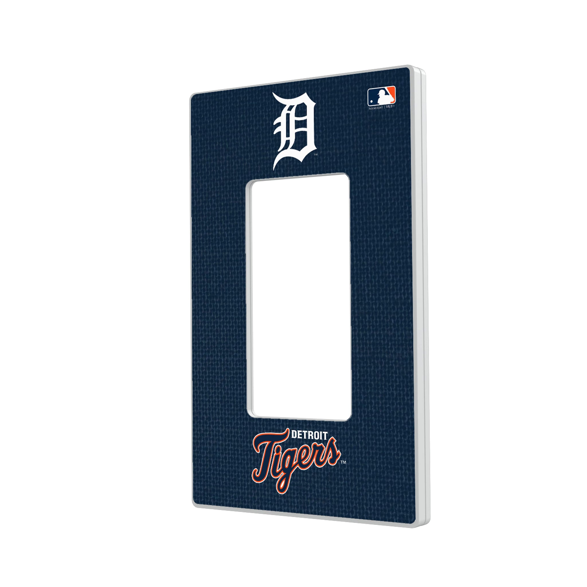 Detroit Tigers Solid Hidden-Screw Light Switch Plate#Style_Single Rocker