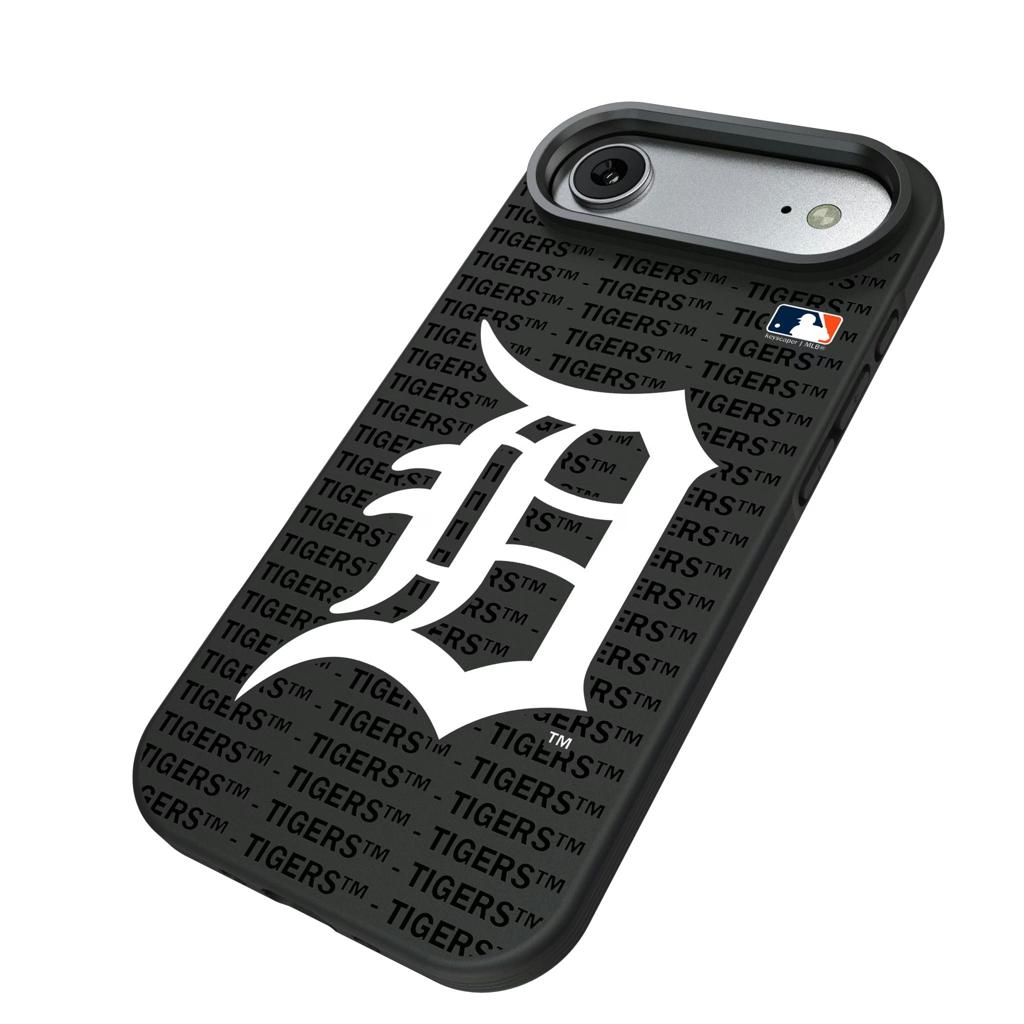 Detroit Tigers Text Backdrop iPhone Bump Phone Case for Apple iPhone - Isometric View#Device_iPhone Air