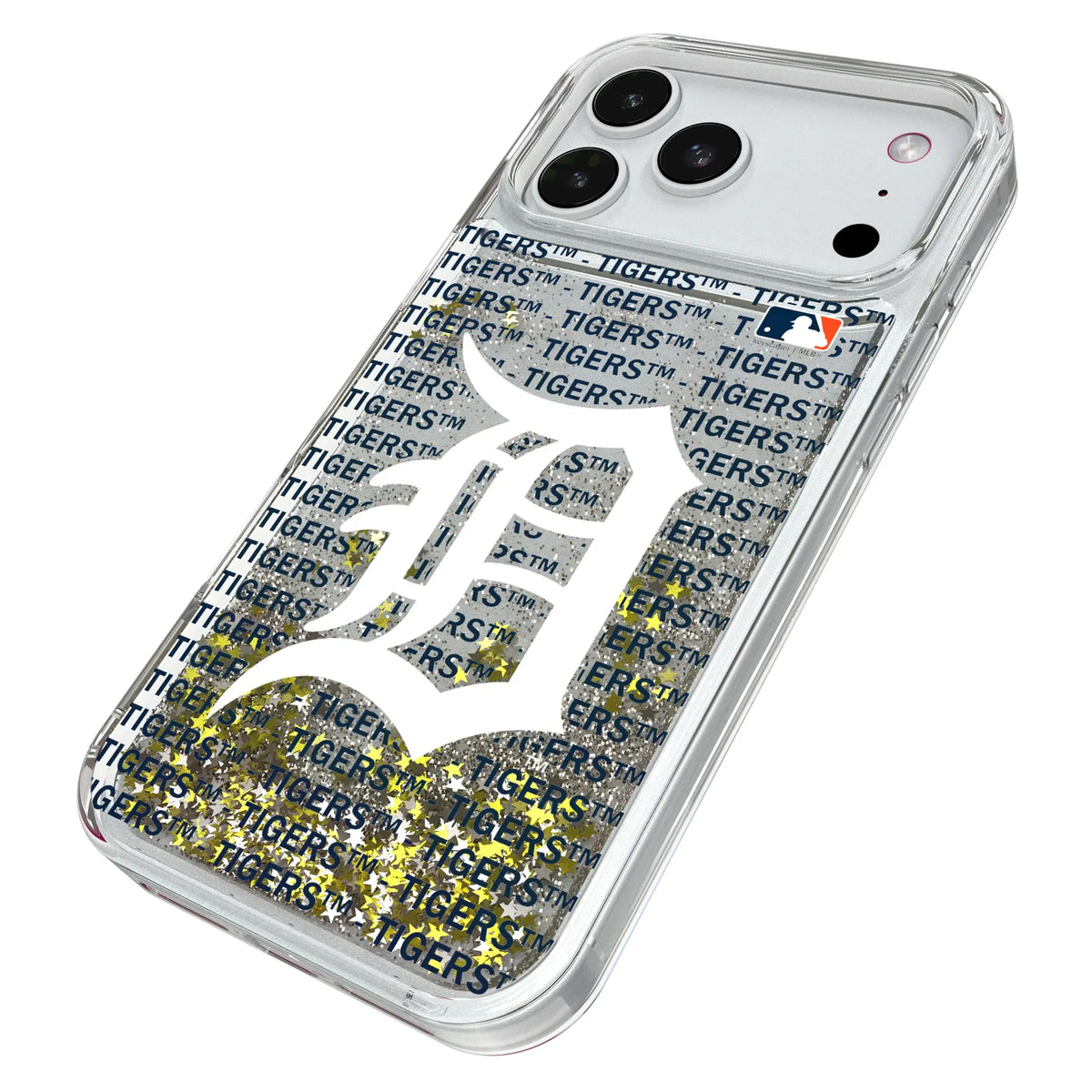 Detroit Tigers Text Backdrop iPhone Glitter Phone Case for Apple iPhone - Isometric View#Device_iPhone 18 Pro Max
