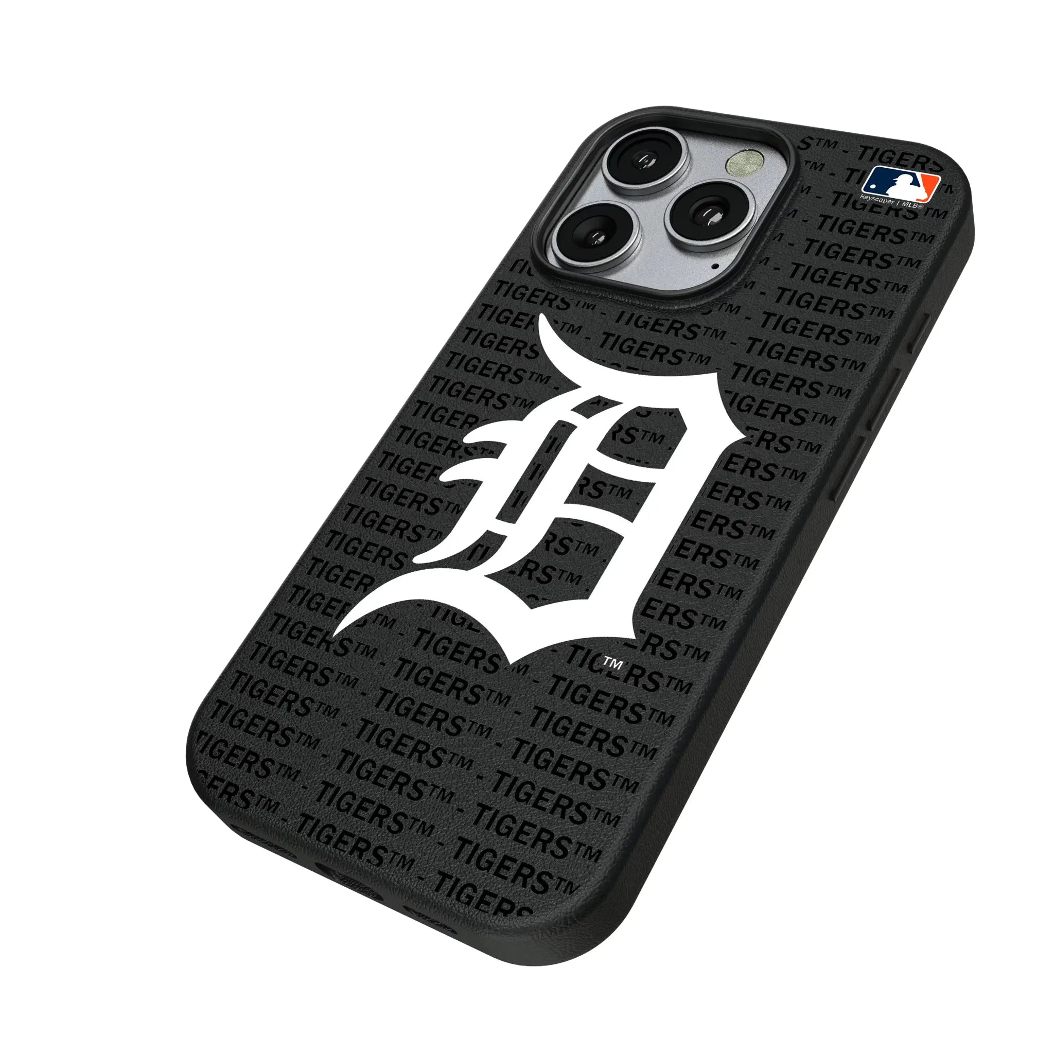 Detroit Tigers Text Backdrop iPhone MagSafe Compatible Phone Case for Apple iPhone - Isometric View