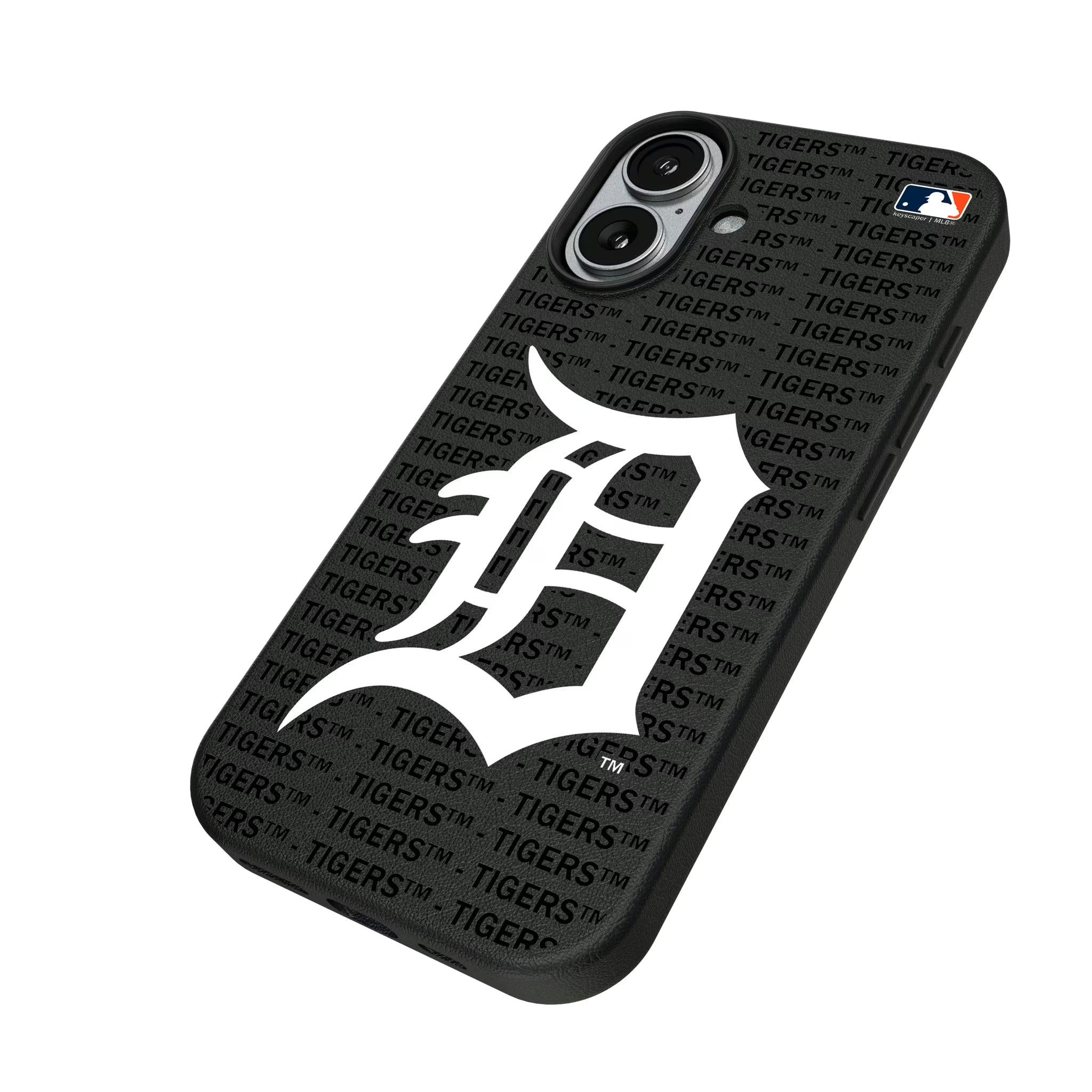 Detroit Tigers Text Backdrop iPhone MagSafe Compatible Phone Case for Apple iPhone - Isometric View#Device_iPhone 17
