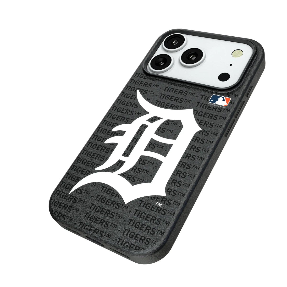 Detroit Tigers Text Backdrop iPhone MagSafe Compatible Phone Case for Apple iPhone - Isometric View#Device_iPhone 18 Pro