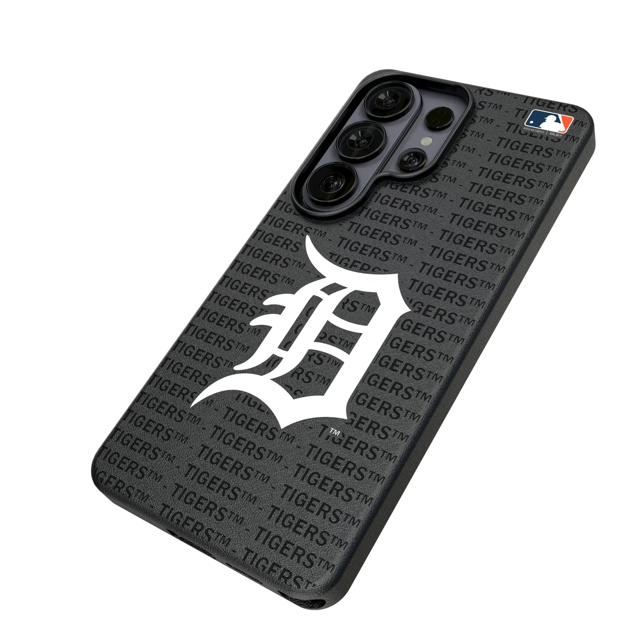 Detroit Tigers Text Backdrop Galaxy MagSafe Compatible Phone Case for Samsung Galaxy - Isometric View#Device_Galaxy S26 Ultra