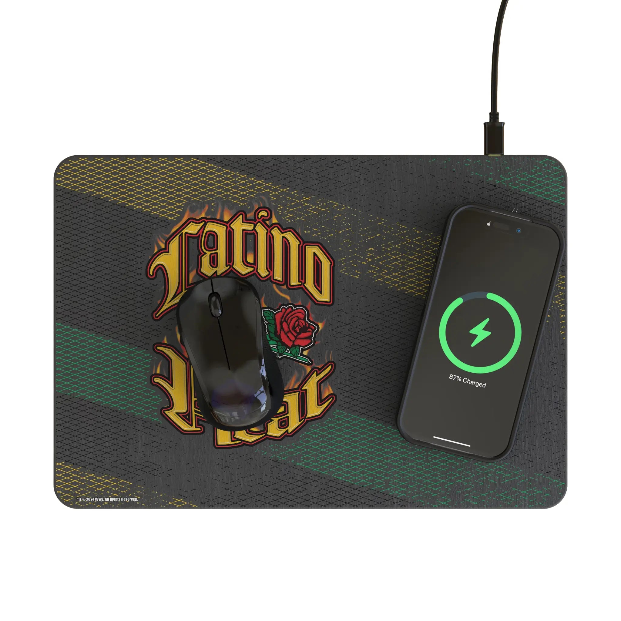 Eddie Guerrero Steel 15-Watt Wireless Charger and Mouse Pad - Lifestyle