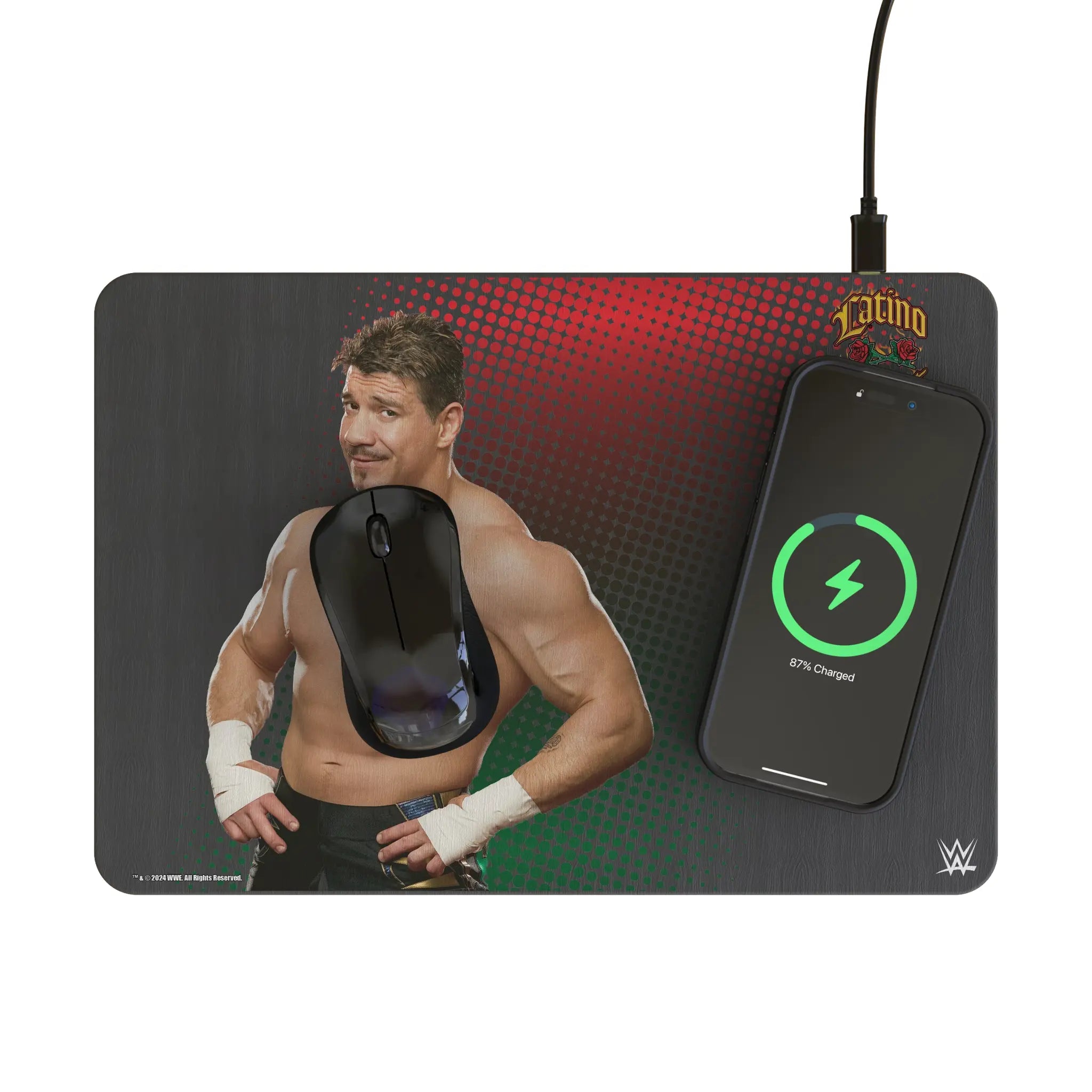 Eddie Guerrero Superstar 15-Watt Wireless Charger and Mouse Pad - Lifestyle