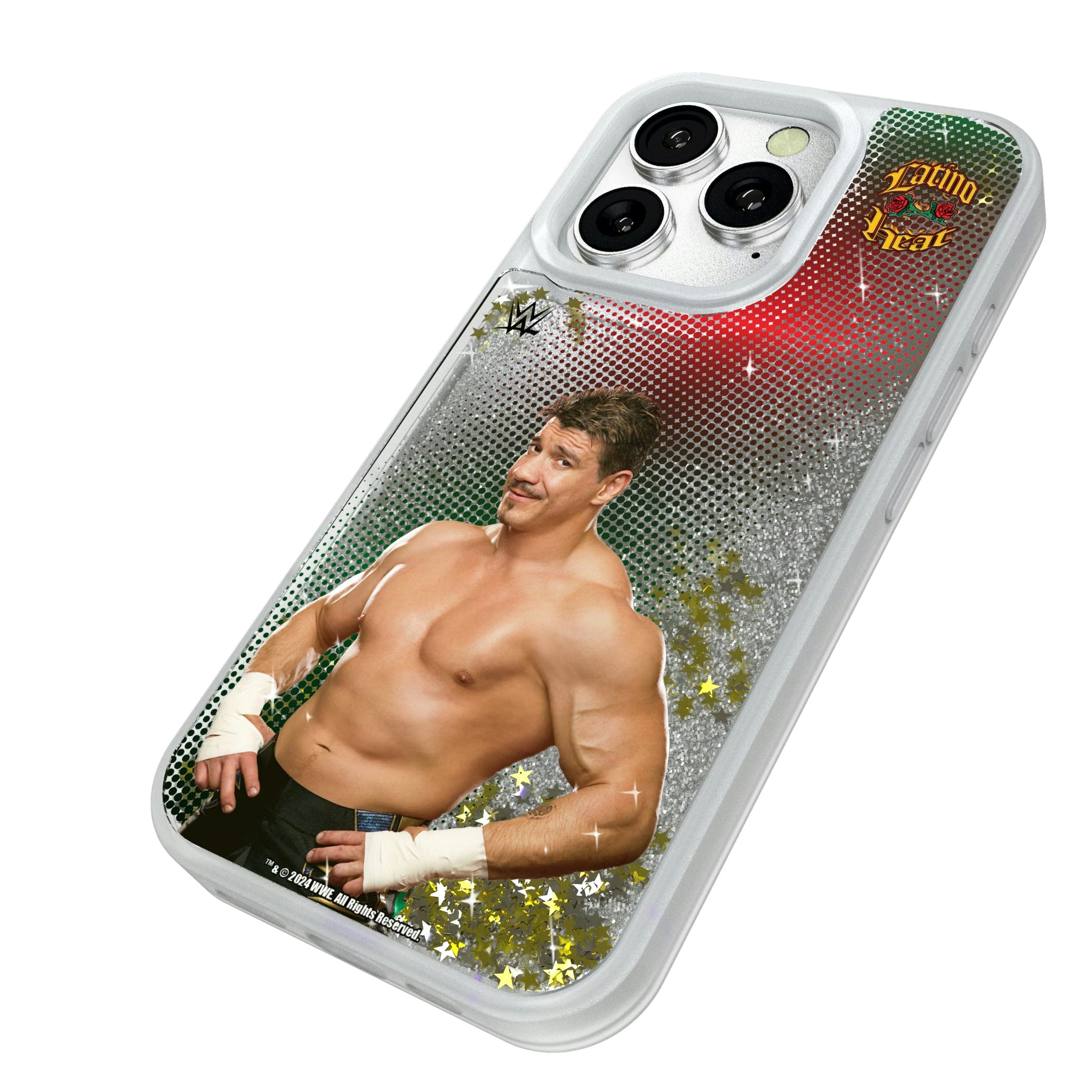Eddie Guerrero Superstar iPhone Glitter Phone Case for Apple iPhone - Isometric View#Device_iPhone 16 Pro