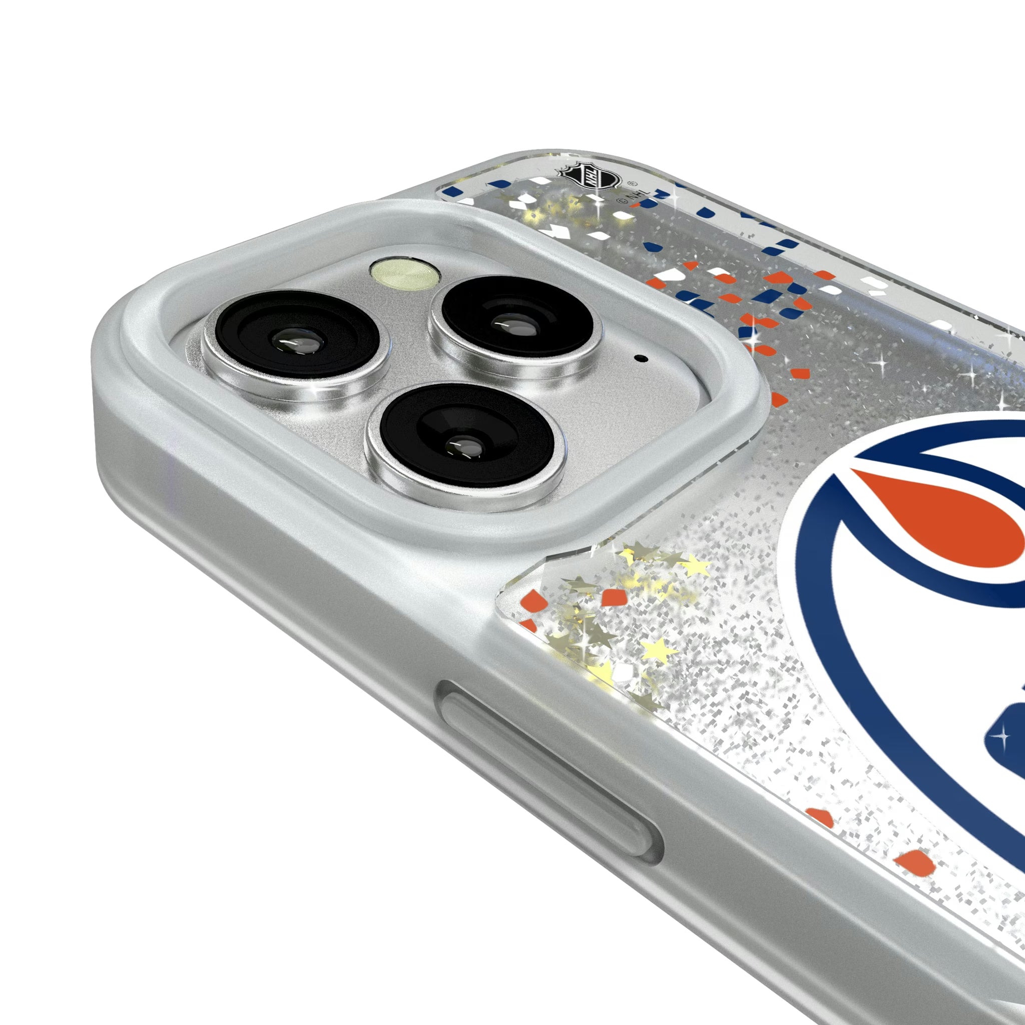 Edmonton Oilers Confetti iPhone Glitter Phone Case for Apple iPhone - Detail#Device_iPhone 16 Pro