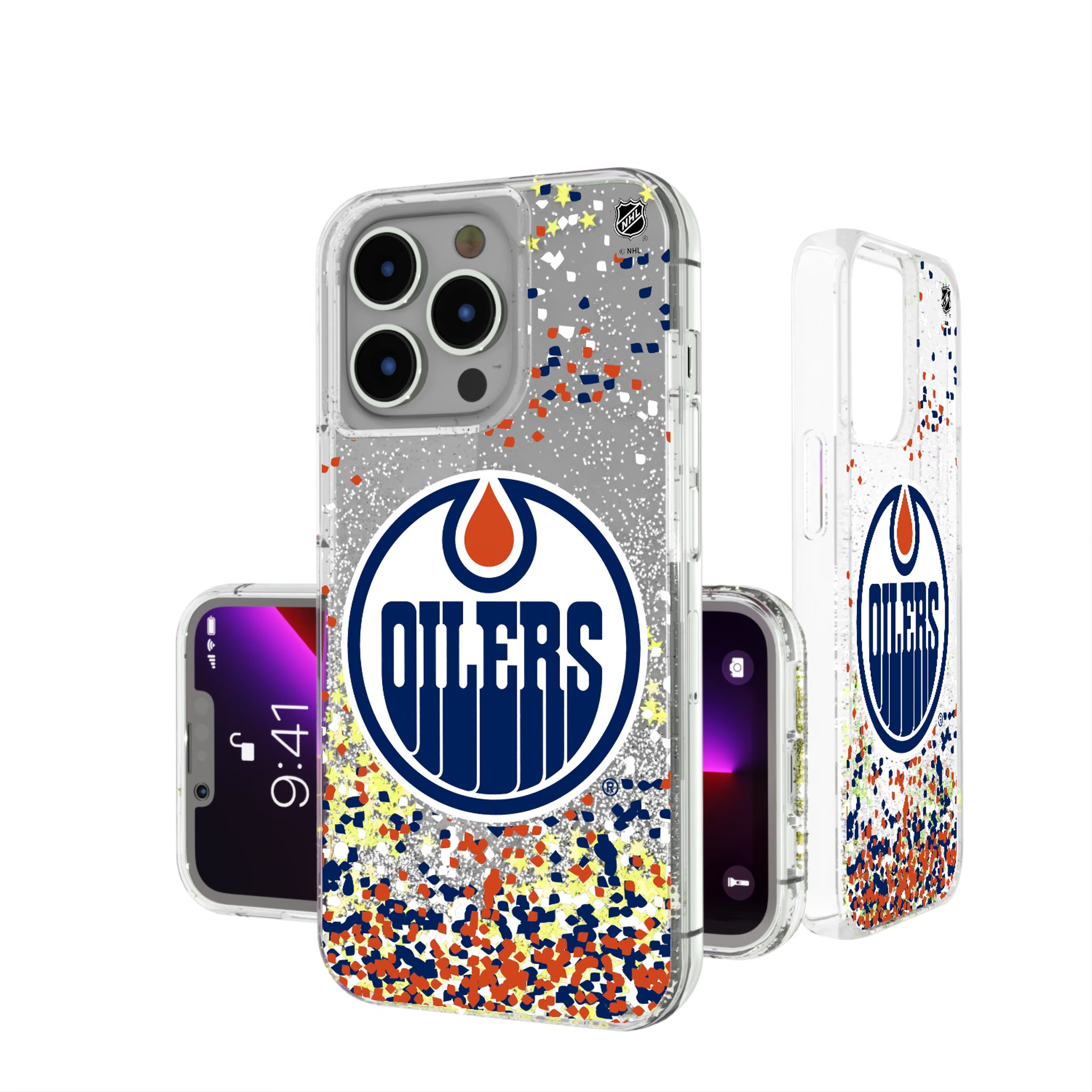 Edmonton Oilers Confetti iPhone Glitter Phone Case for Apple iPhone