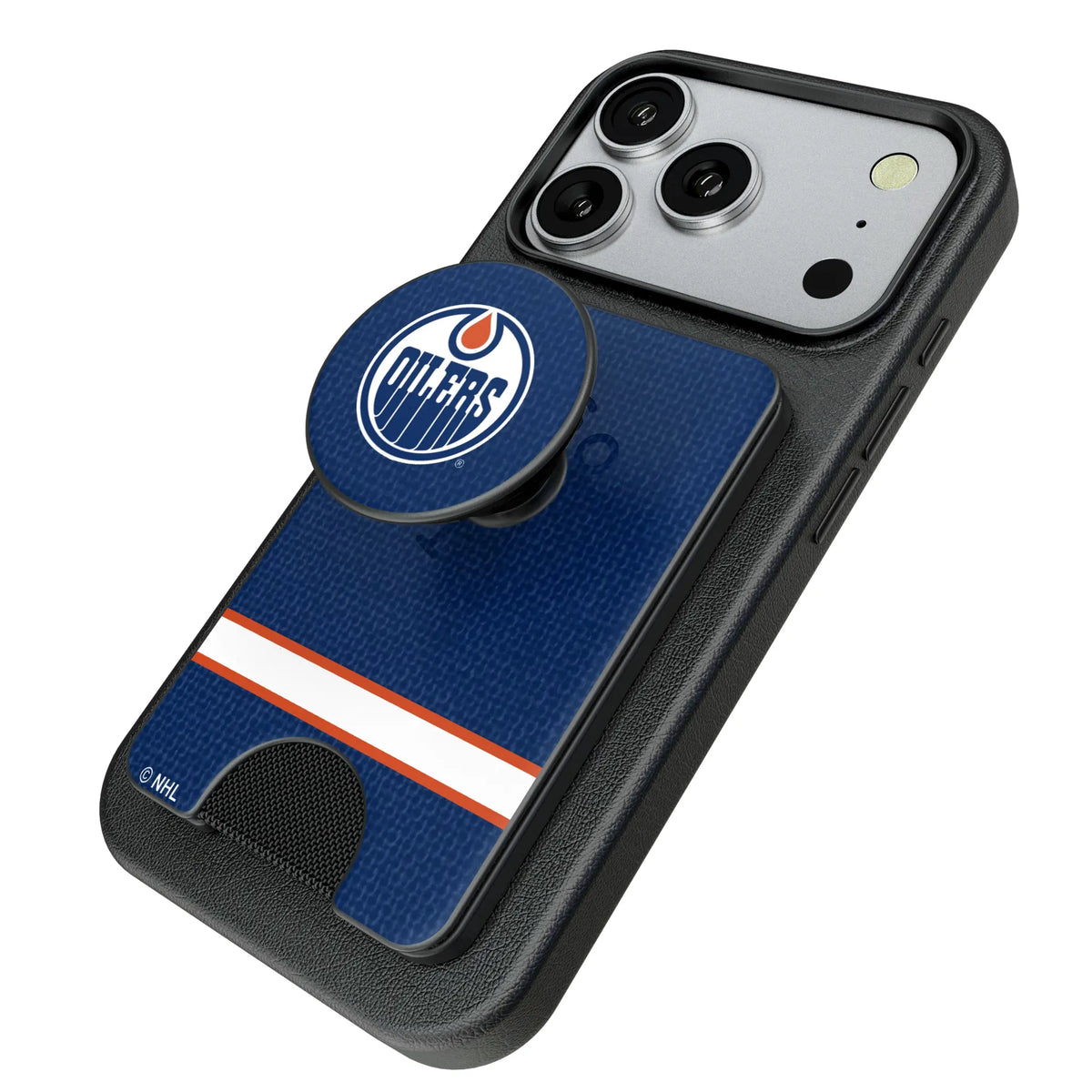 Edmonton Oilers Endzone Solid Popsockets Wallet Magnetic - Isometric View