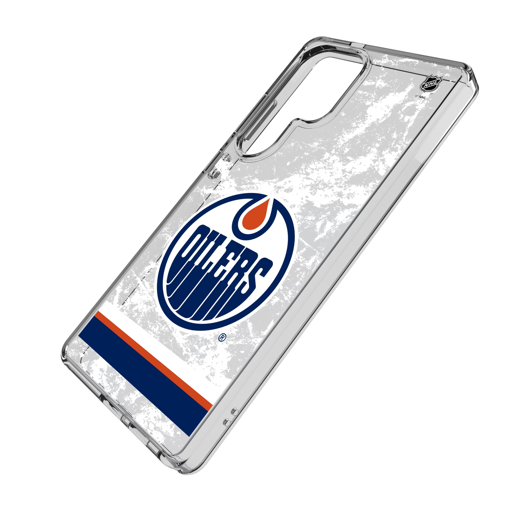 Edmonton Oilers Ice Stripe Galaxy Clear Phone Case for Samsung Galaxy - Isometric View