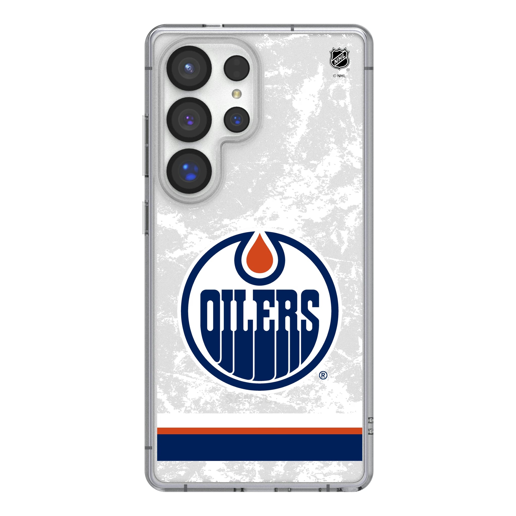Edmonton Oilers Ice Stripe Galaxy Clear Phone Case for Samsung Galaxy