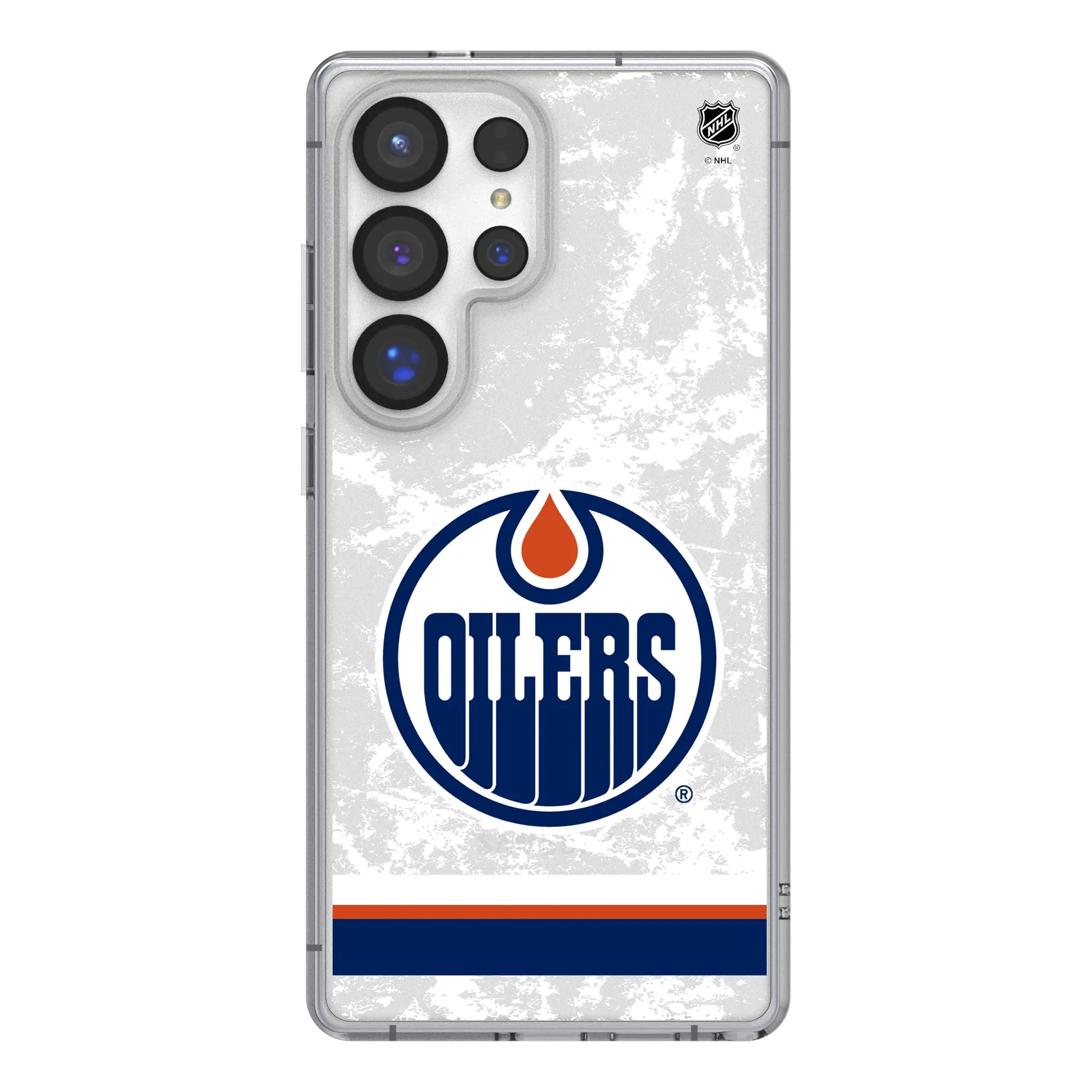 Edmonton Oilers Ice Stripe Galaxy Clear Phone Case for Samsung Galaxy#Device_Galaxy S25 Ultra