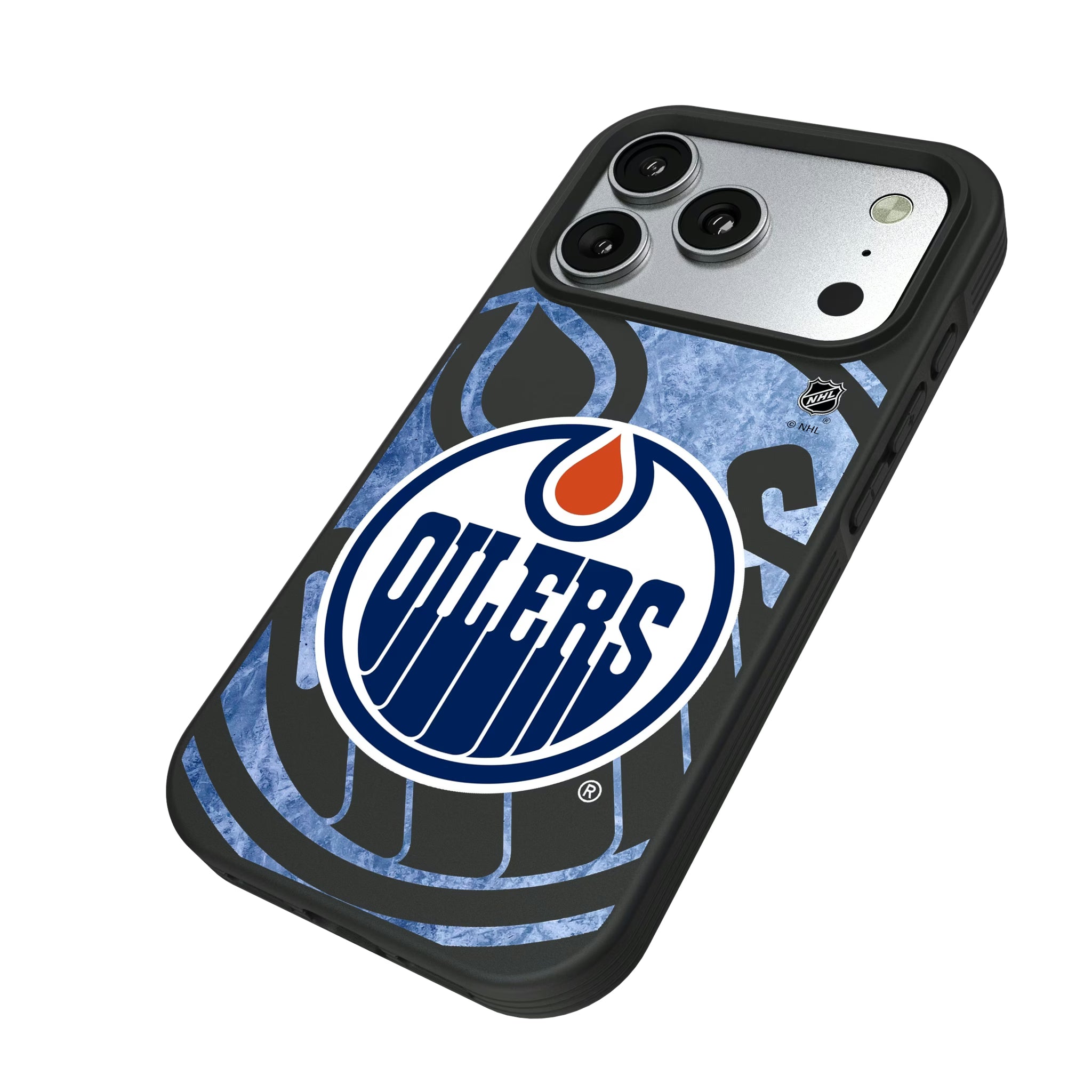 Edmonton Oilers Ice Tilt iPhone Bump Phone Case for Apple iPhone - Isometric View#Device_iPhone 17 Pro