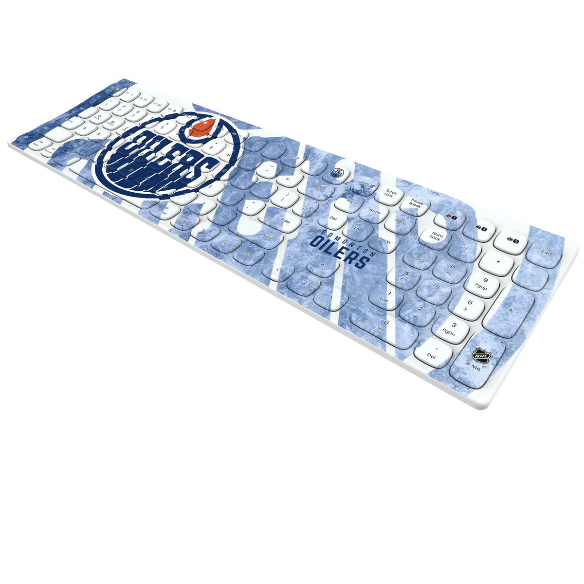 Edmonton Oilers Ice Tilt KKB605 Curved Wireless Keyboard - Isometric View