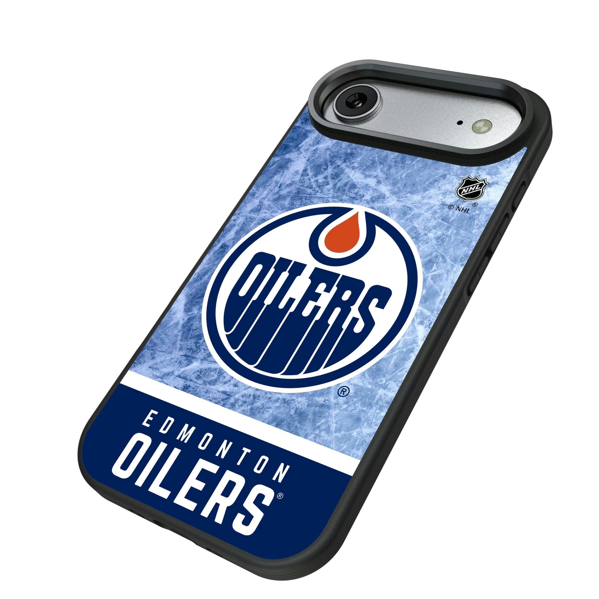 Edmonton Oilers Ice Wordmark iPhone Bump Phone Case for Apple iPhone - Isometric View#Device_iPhone Air